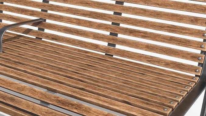 Street Bench Low-poly 3D model 5