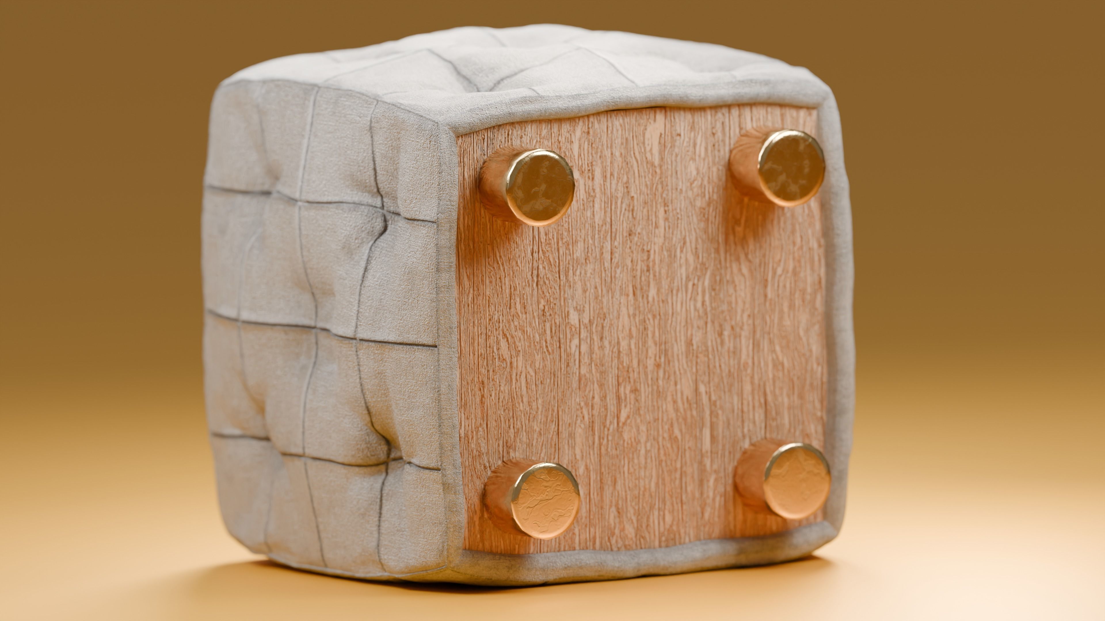 Padded stool 3D model_3