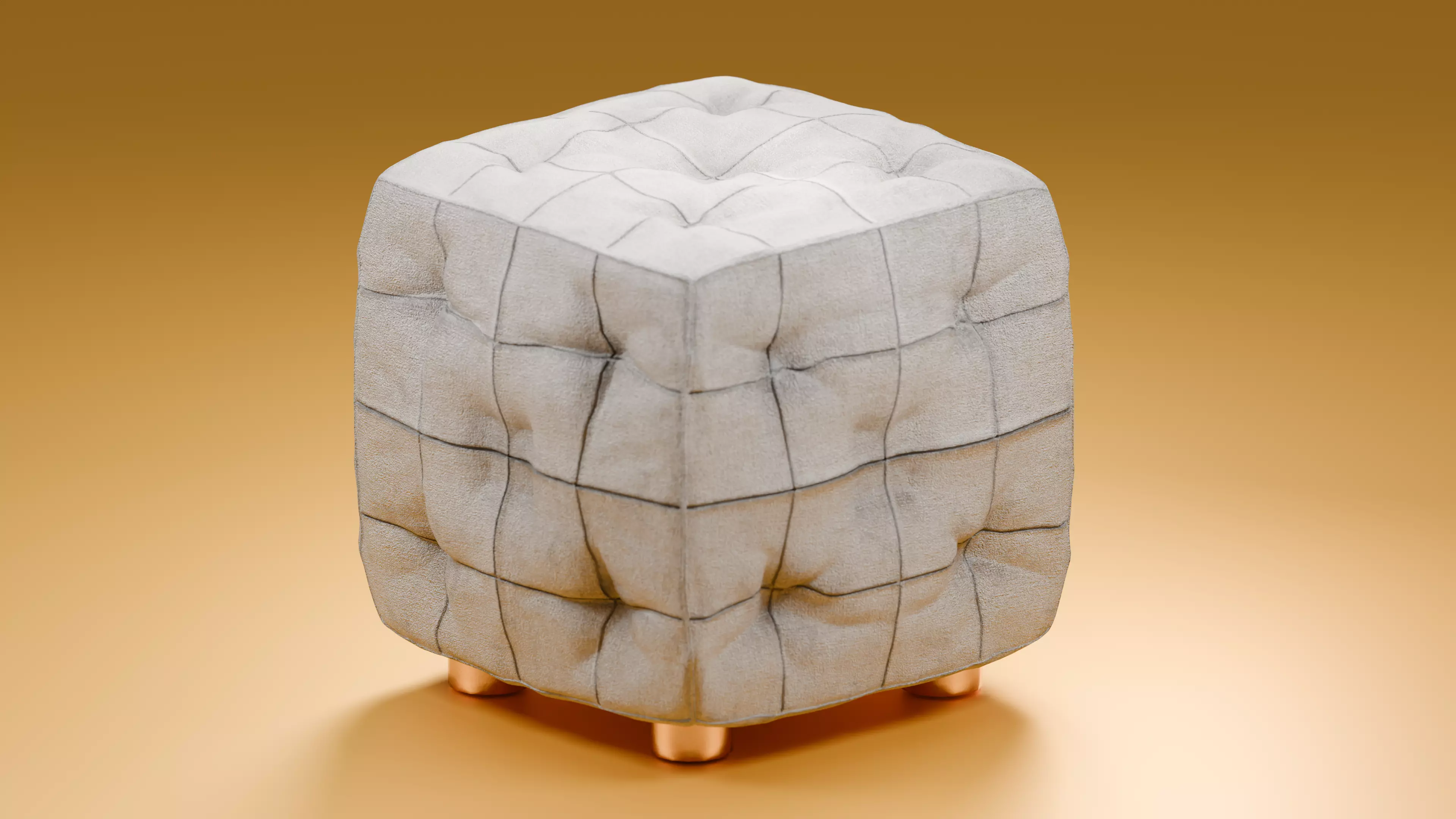 Padded stool 3D model_0