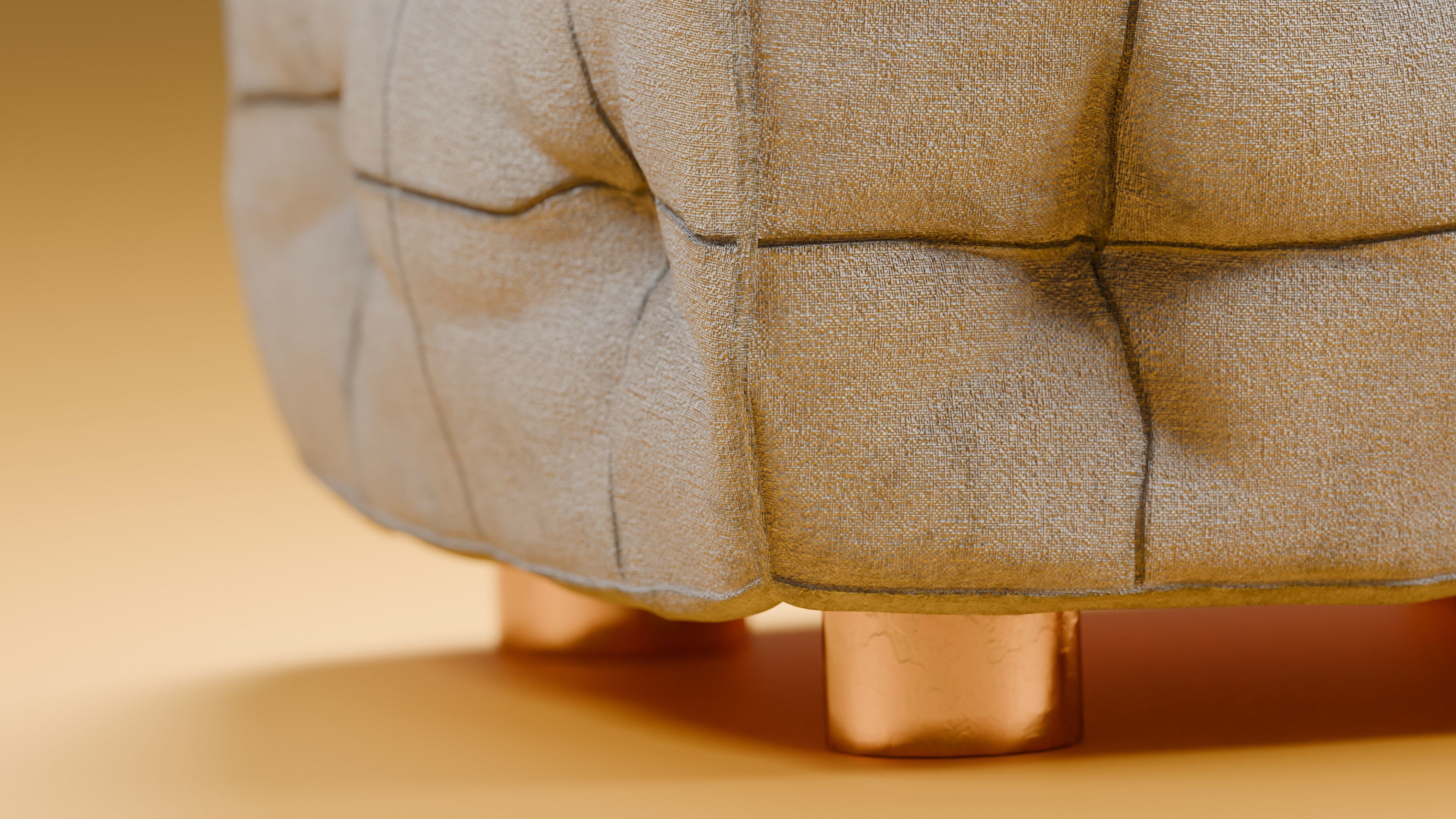 Padded stool 3D model_2