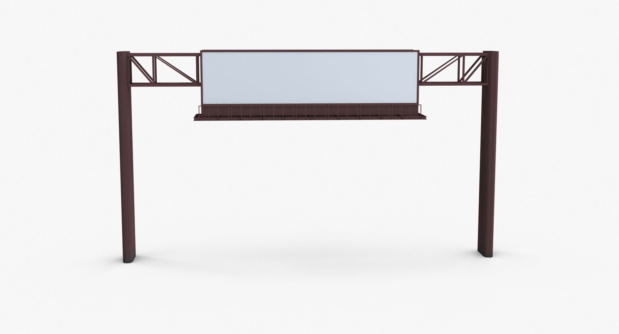 Billboard 4 Red Low-poly 3D model_13