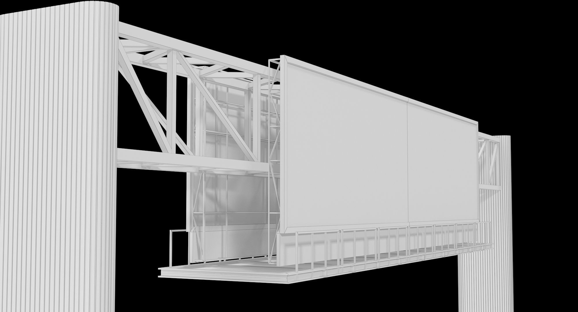 Billboard 4 Red Low-poly 3D model_27