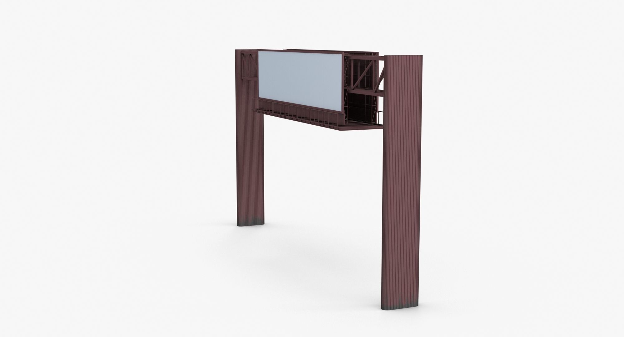 Billboard 4 Red Low-poly 3D model_11