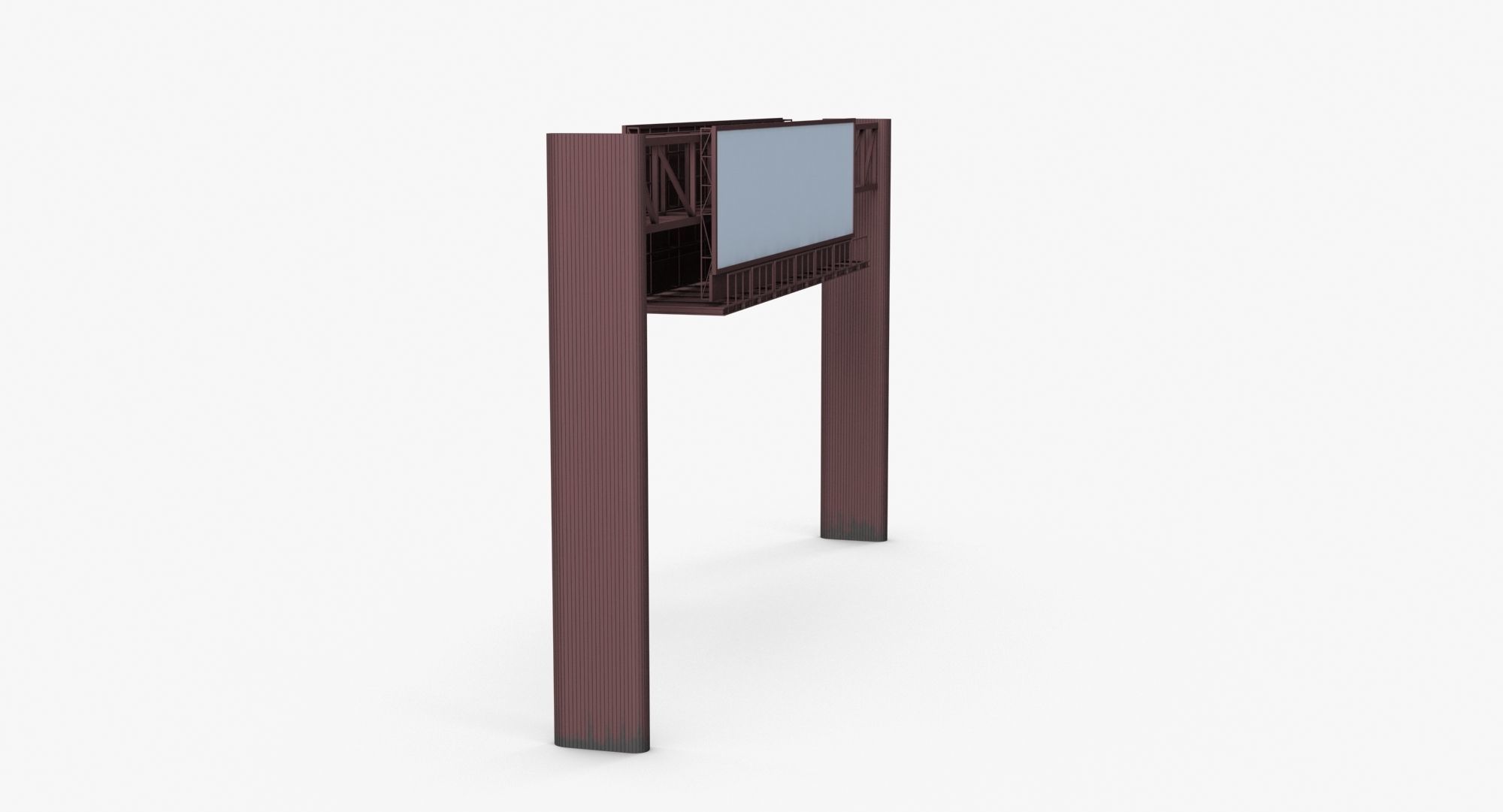 Billboard 4 Red Low-poly 3D model_10