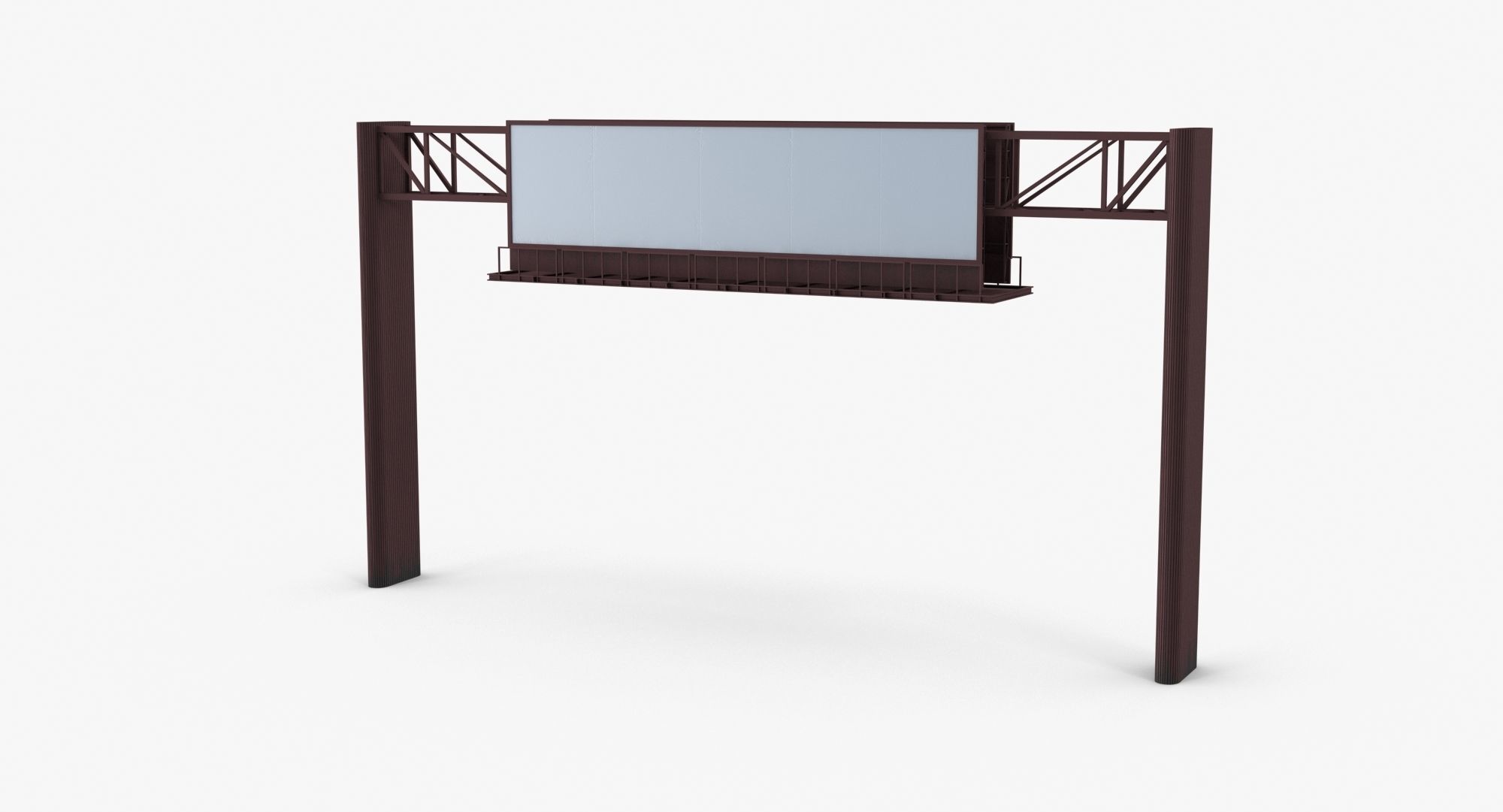 Billboard 4 Red Low-poly 3D model_7