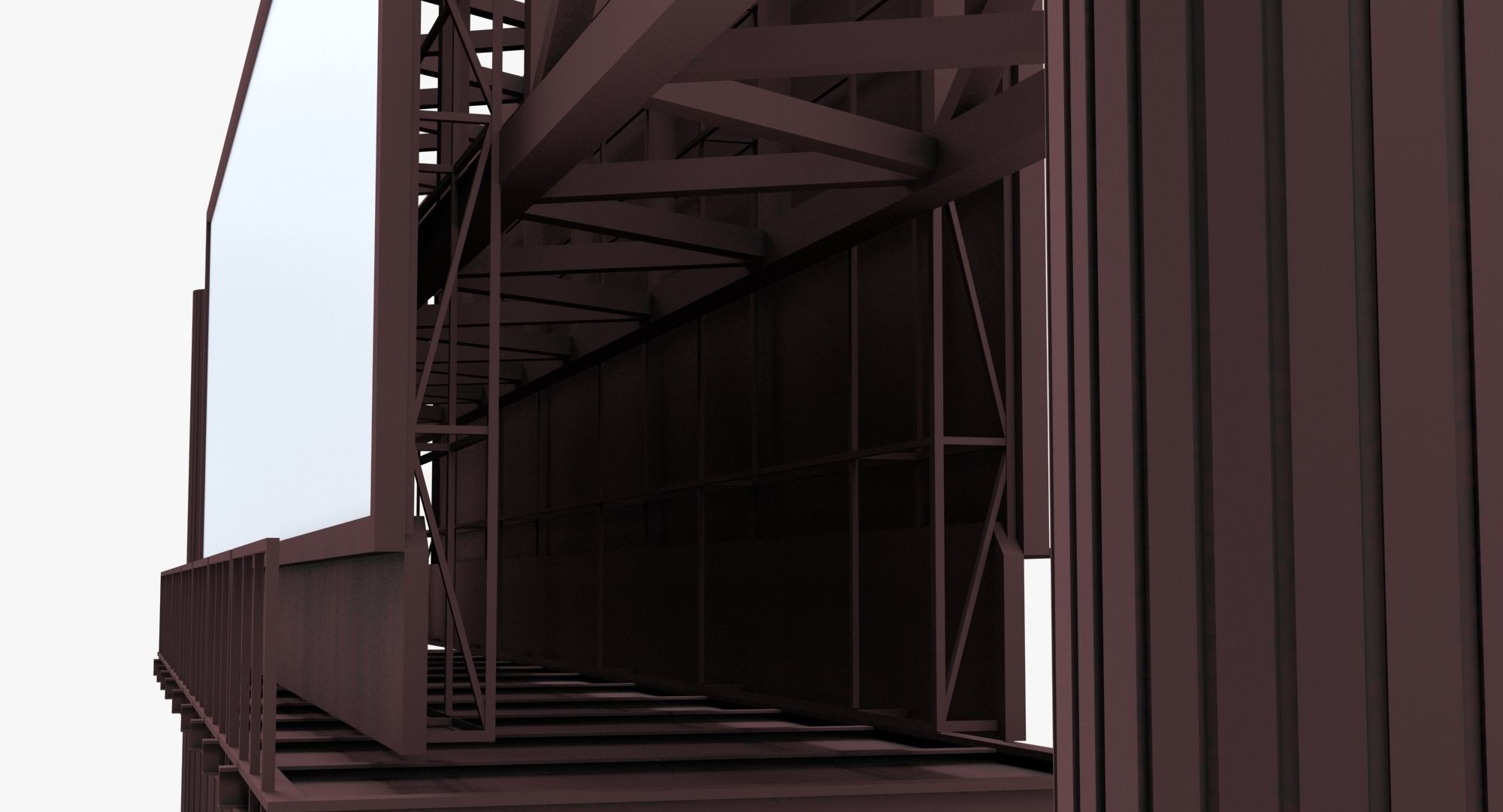 Billboard 4 Red Low-poly 3D model_5