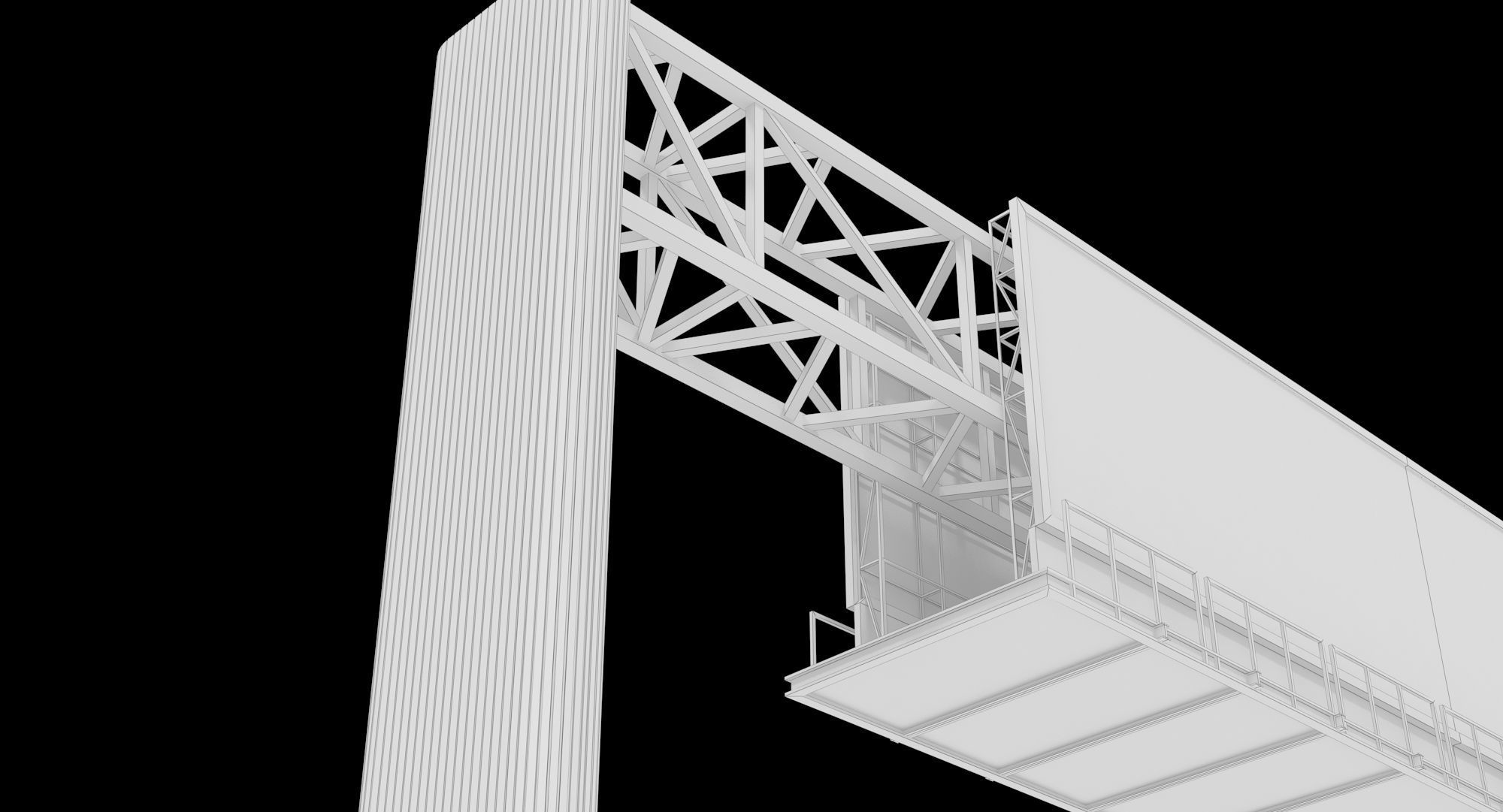 Billboard 4 Red Low-poly 3D model_26