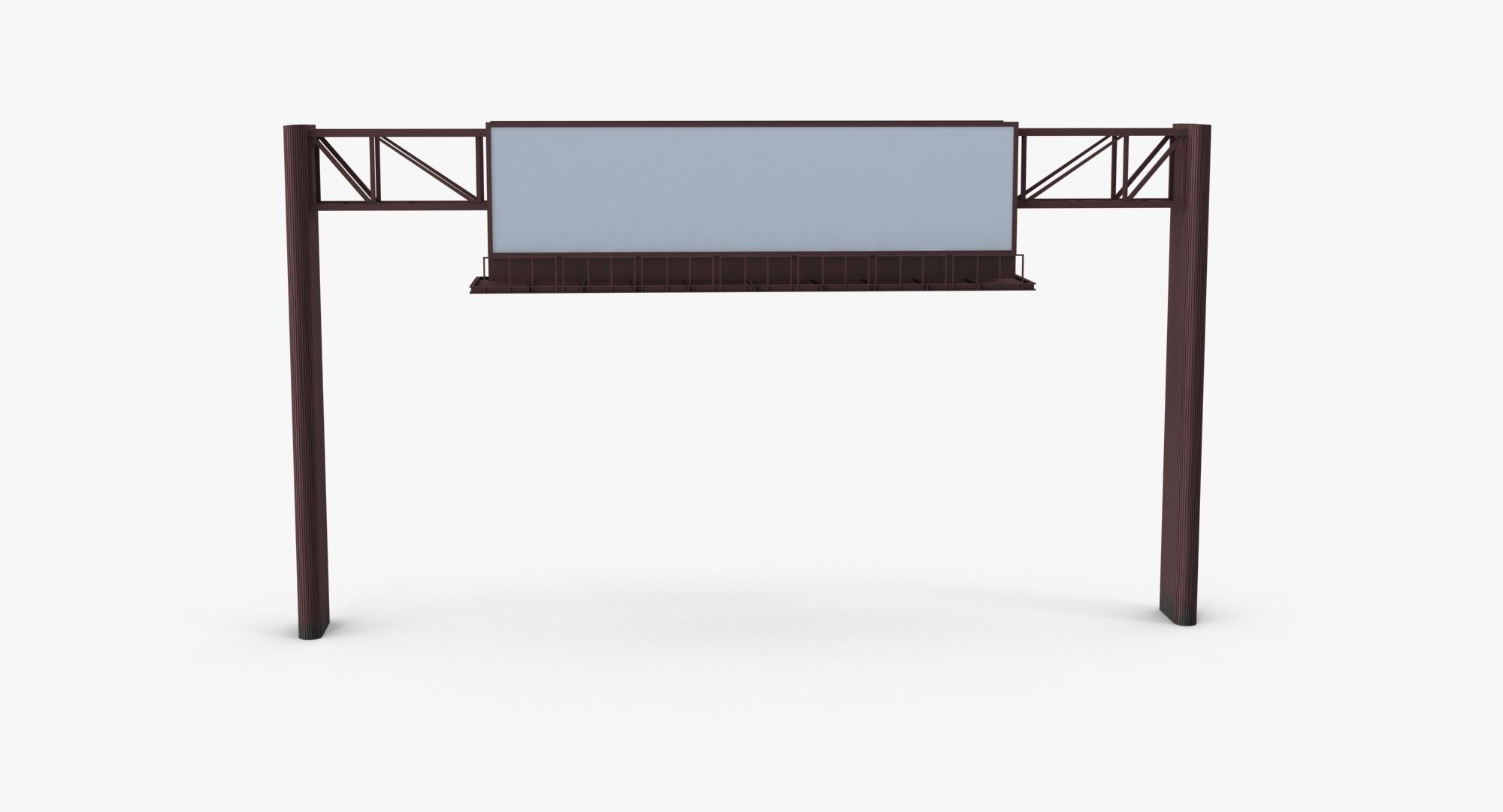 Billboard 4 Red Low-poly 3D model_8