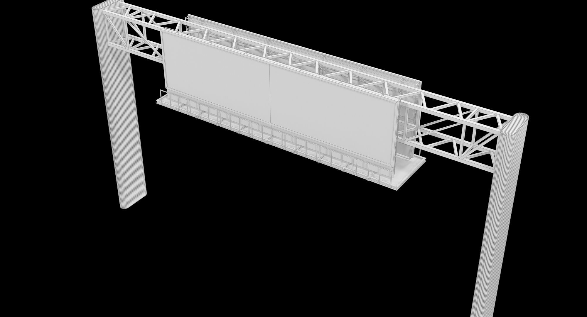 Billboard 4 Red Low-poly 3D model_18