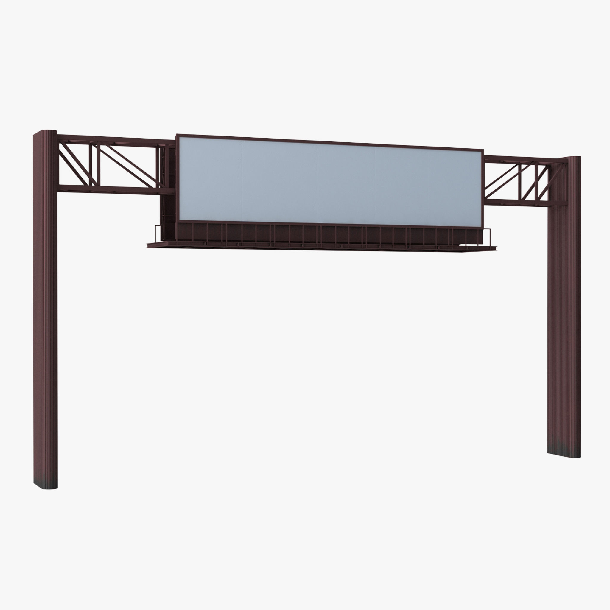 Billboard 4 Red Low-poly 3D model_28