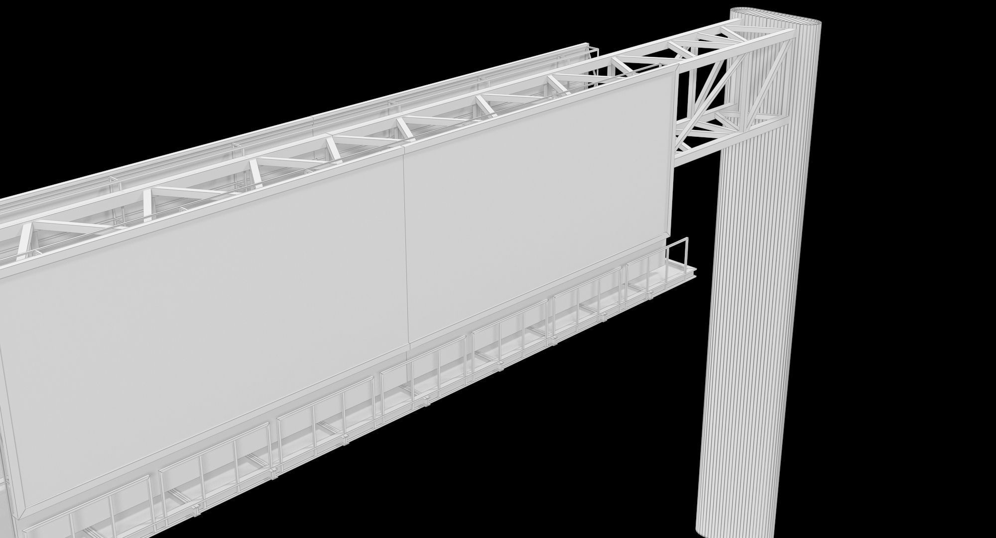 Billboard 4 Red Low-poly 3D model_25