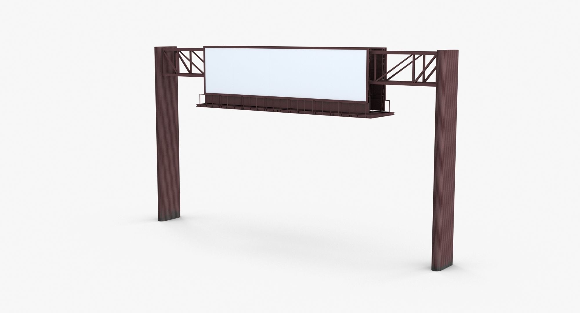 Billboard 4 Red Low-poly 3D model_12