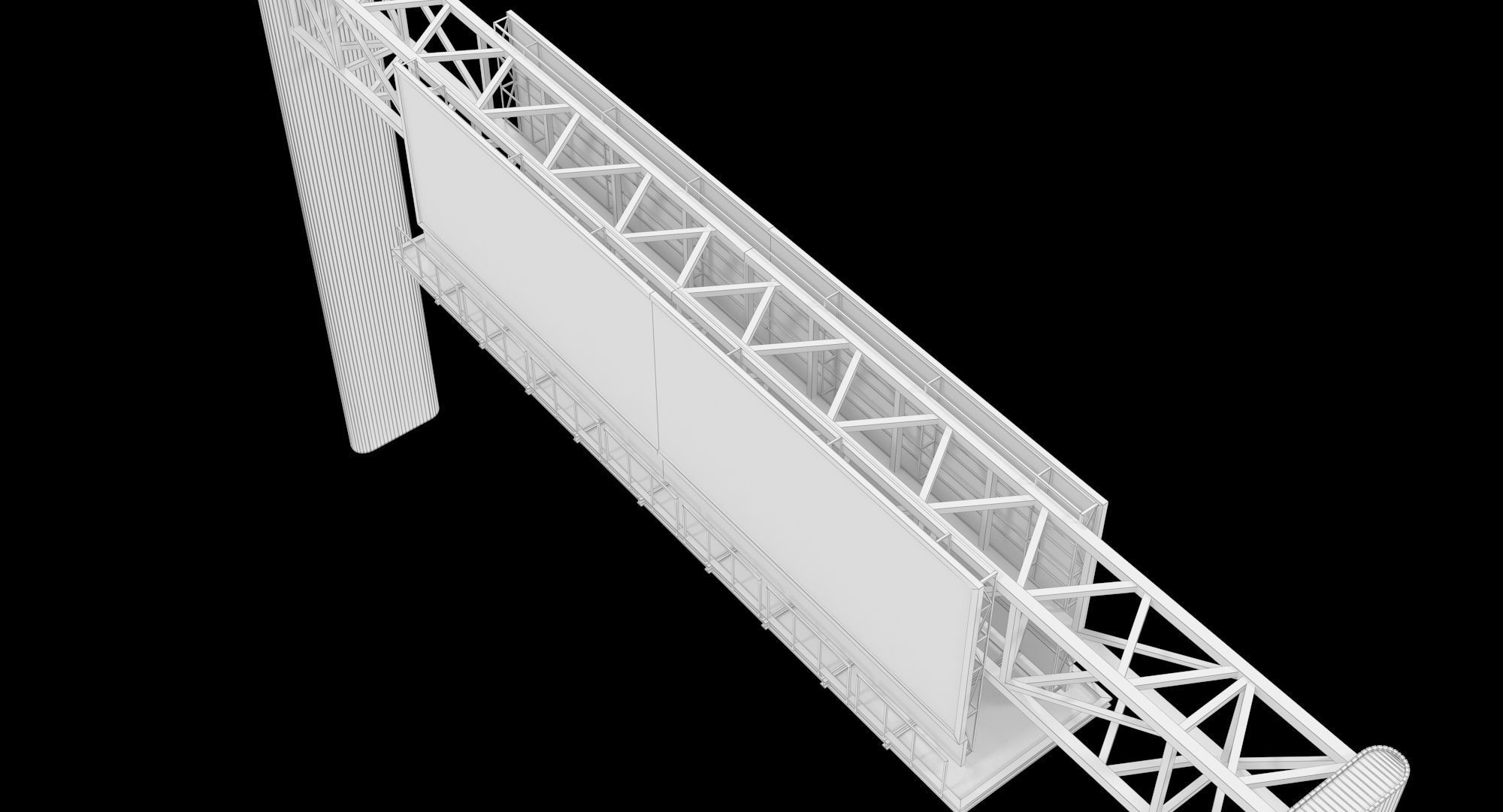 Billboard 4 Red Low-poly 3D model_23