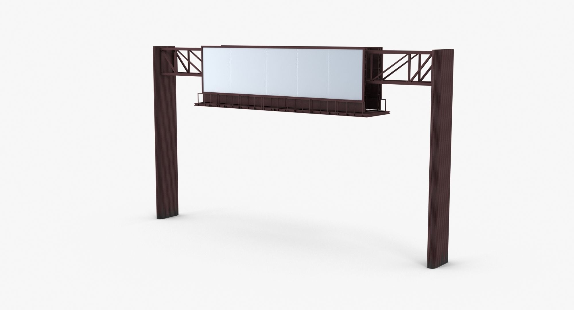 Billboard 4 Red Low-poly 3D model_17