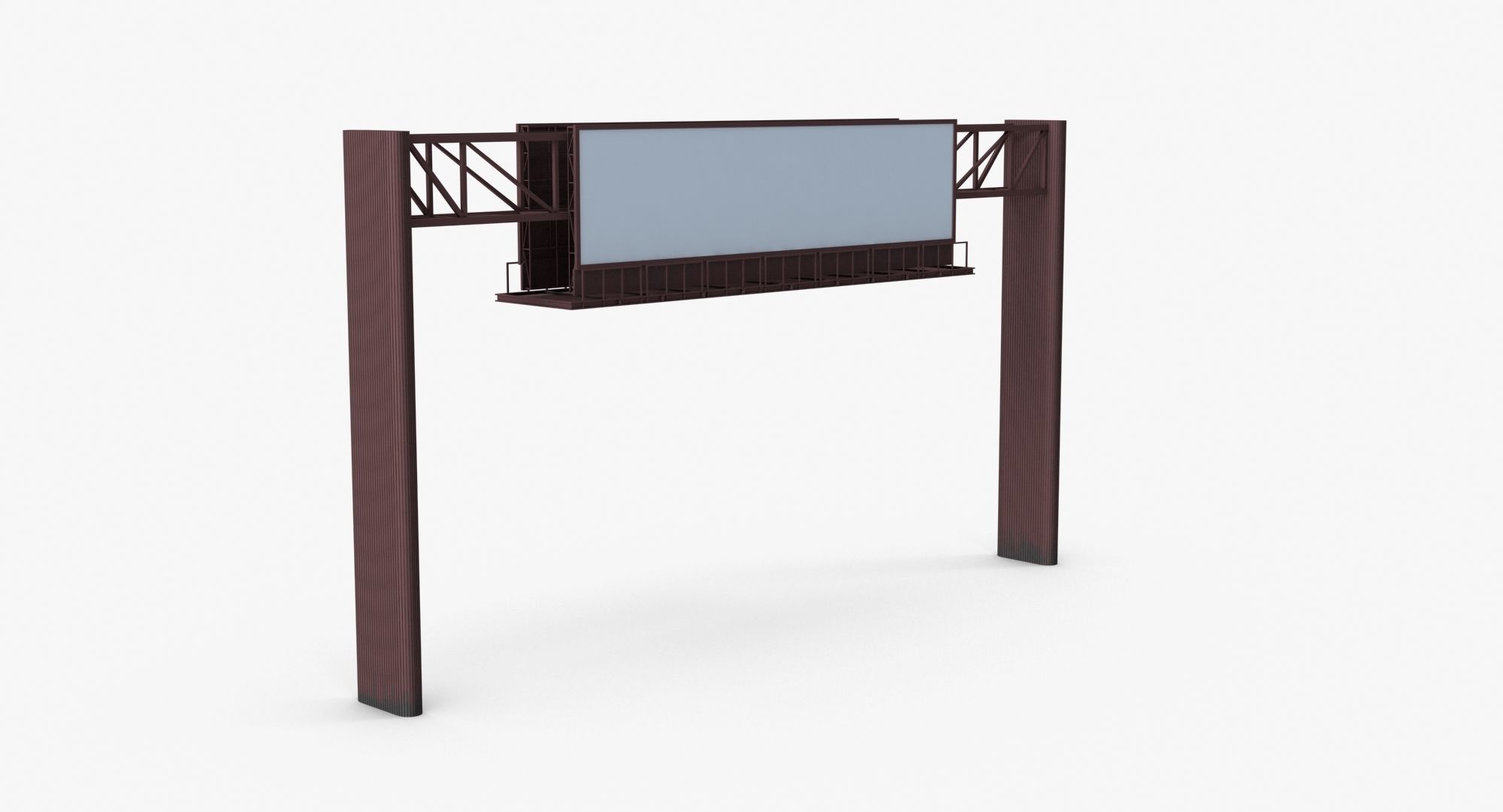 Billboard 4 Red Low-poly 3D model_9