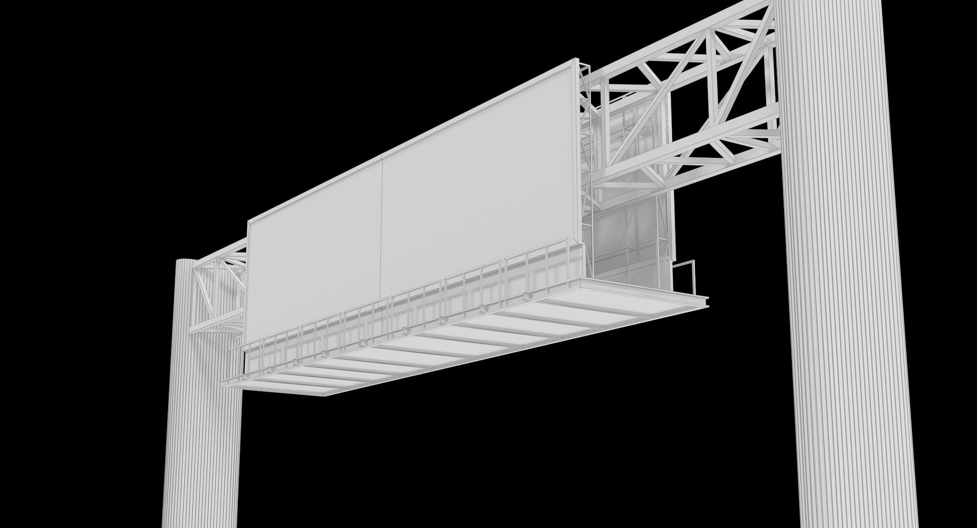 Billboard 4 Red Low-poly 3D model_20