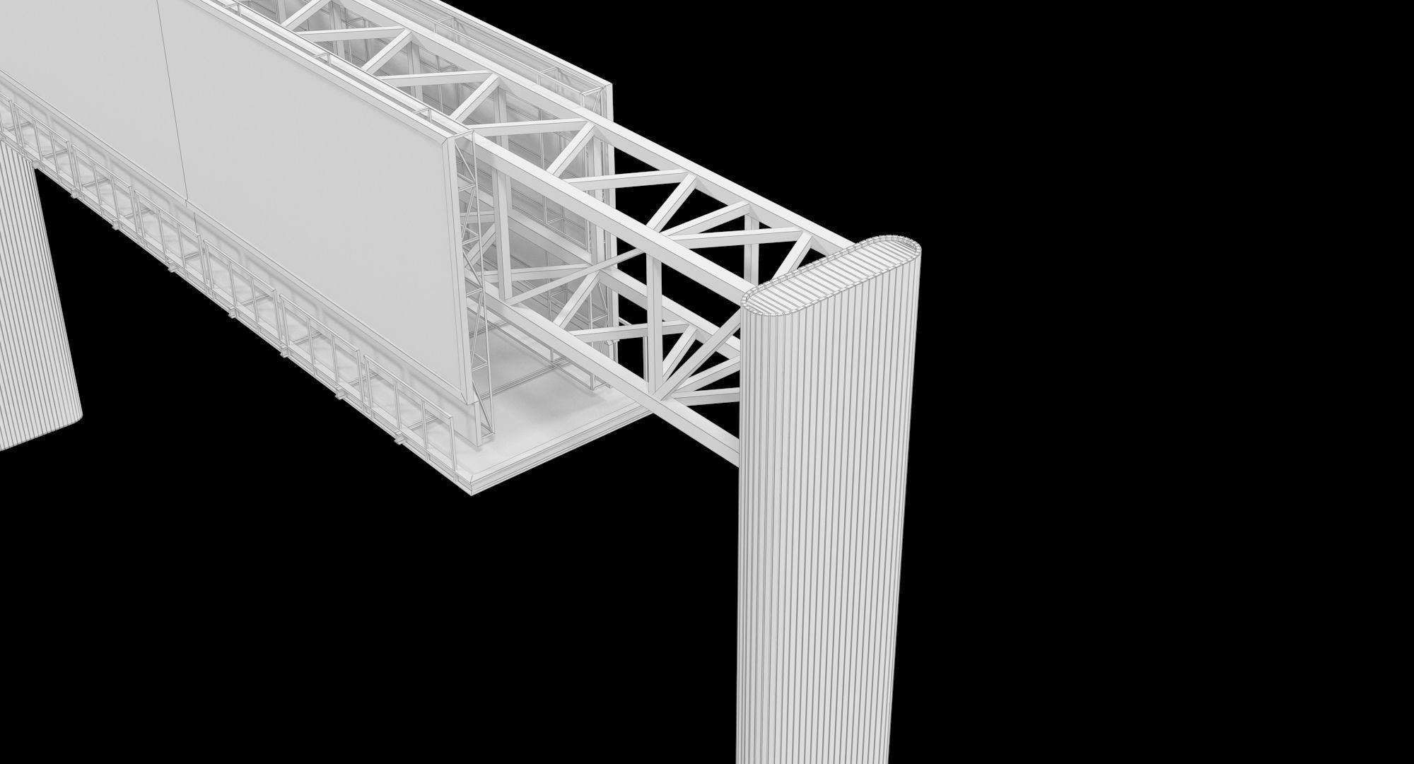 Billboard 4 Red Low-poly 3D model_24