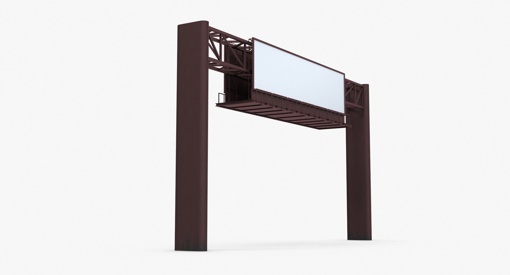 Billboard 4 Red Low-poly 3D model_4