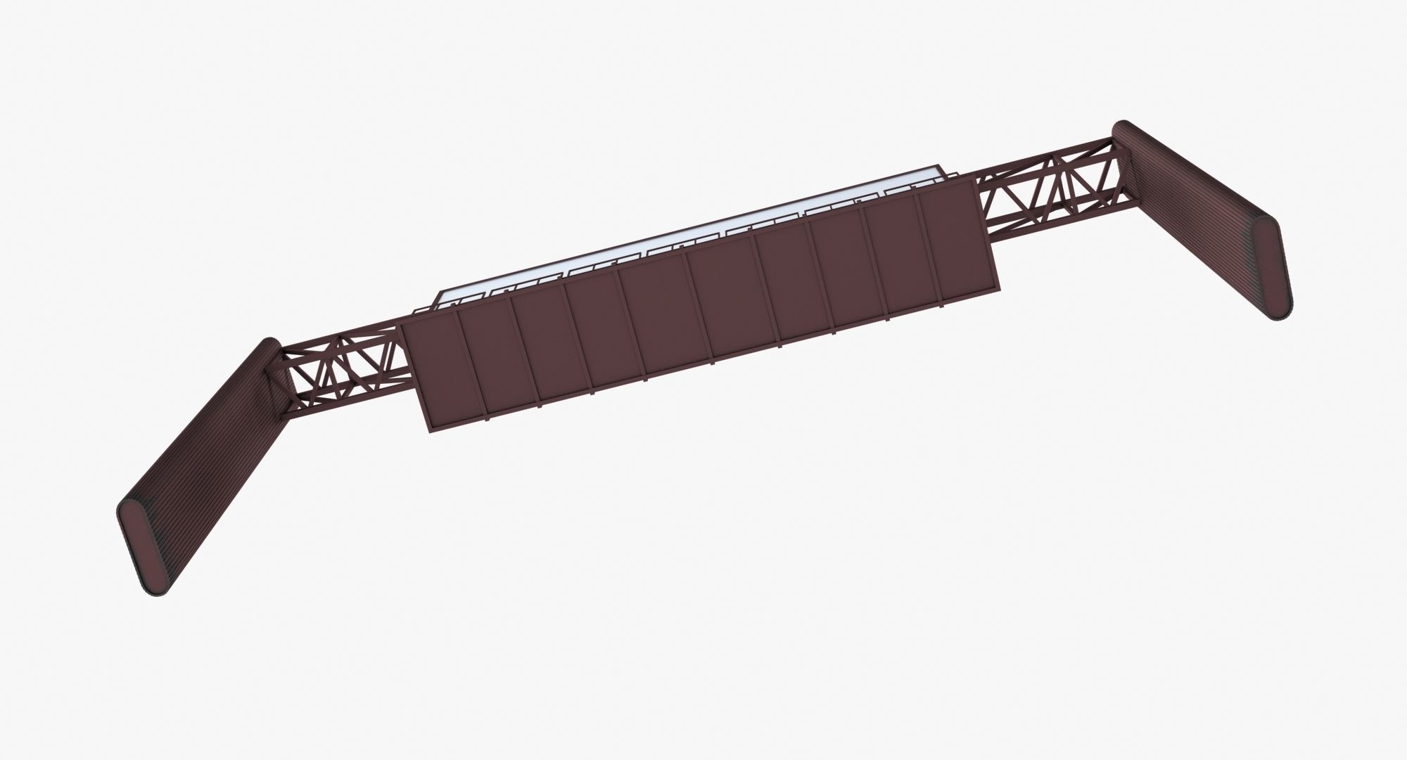 Billboard 4 Red Low-poly 3D model_6