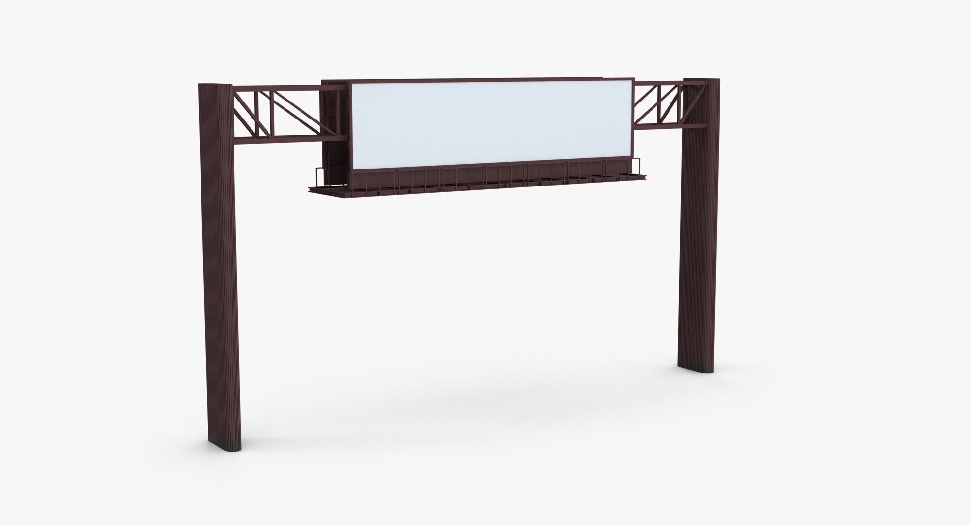 Billboard 4 Red Low-poly 3D model_14