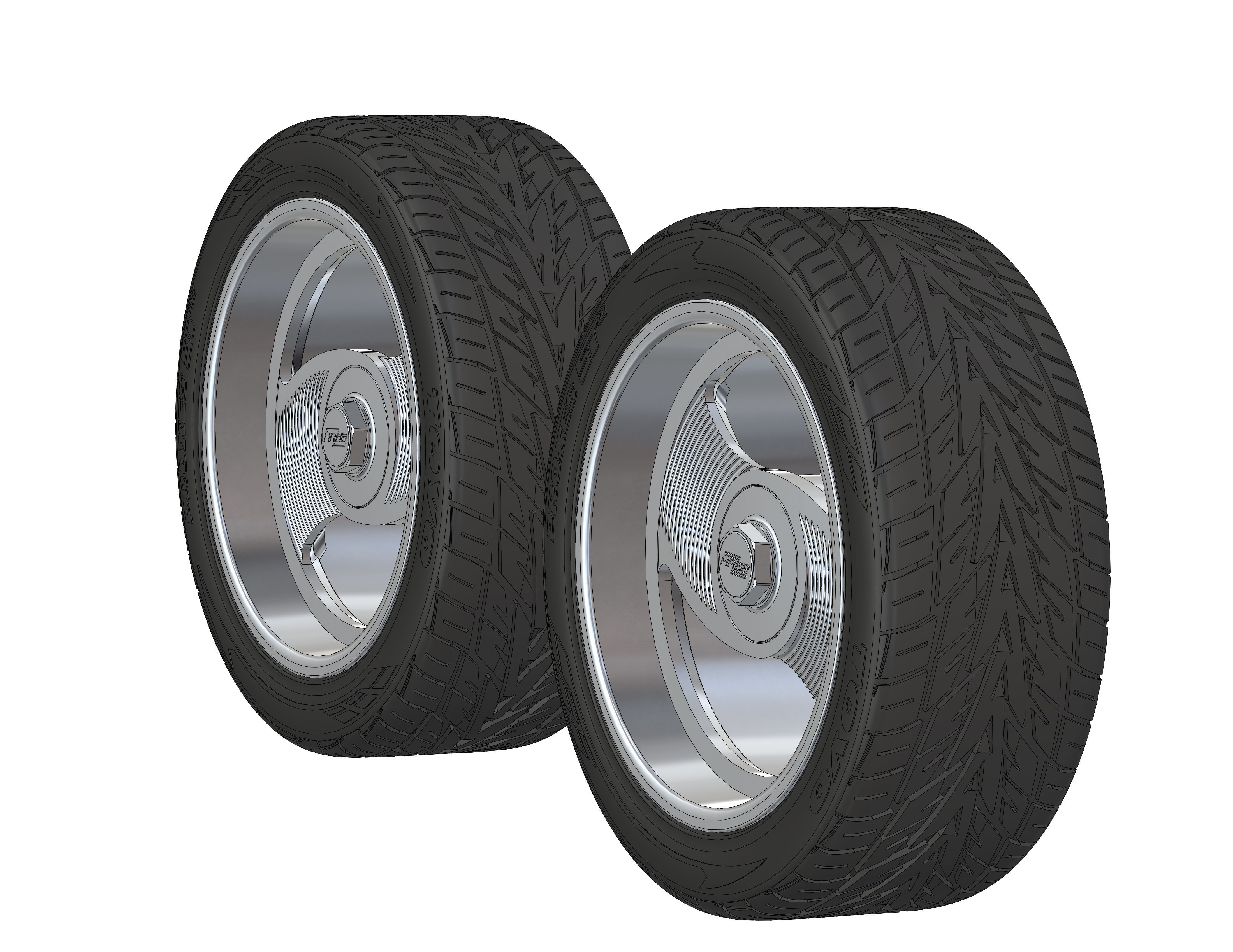 Wheels 20inch HRBB Deuce for your scale model 3D print model_1