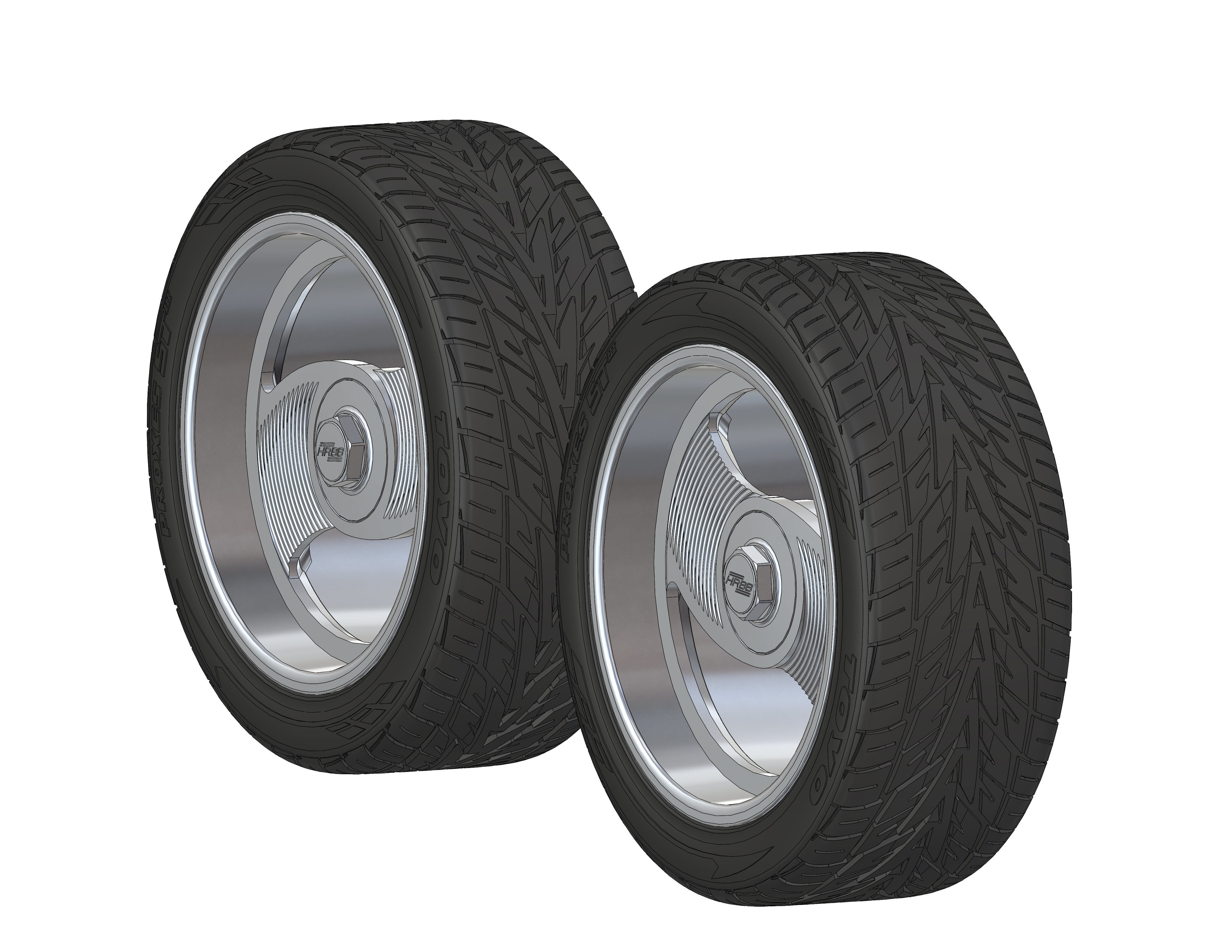 Wheels 20inch HRBB Deuce for your scale model 3D print model_5