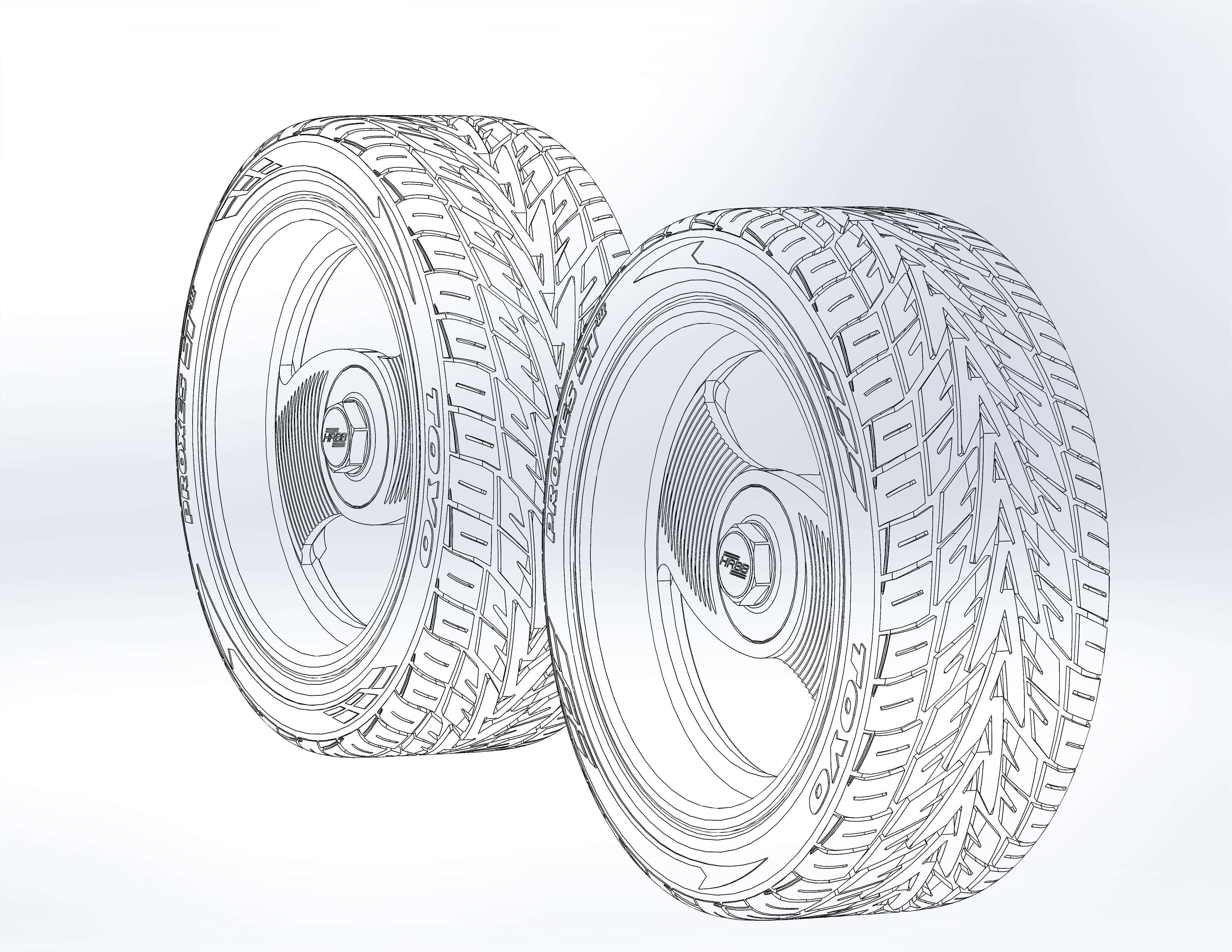 Wheels 20inch HRBB Deuce for your scale model 3D print model_7
