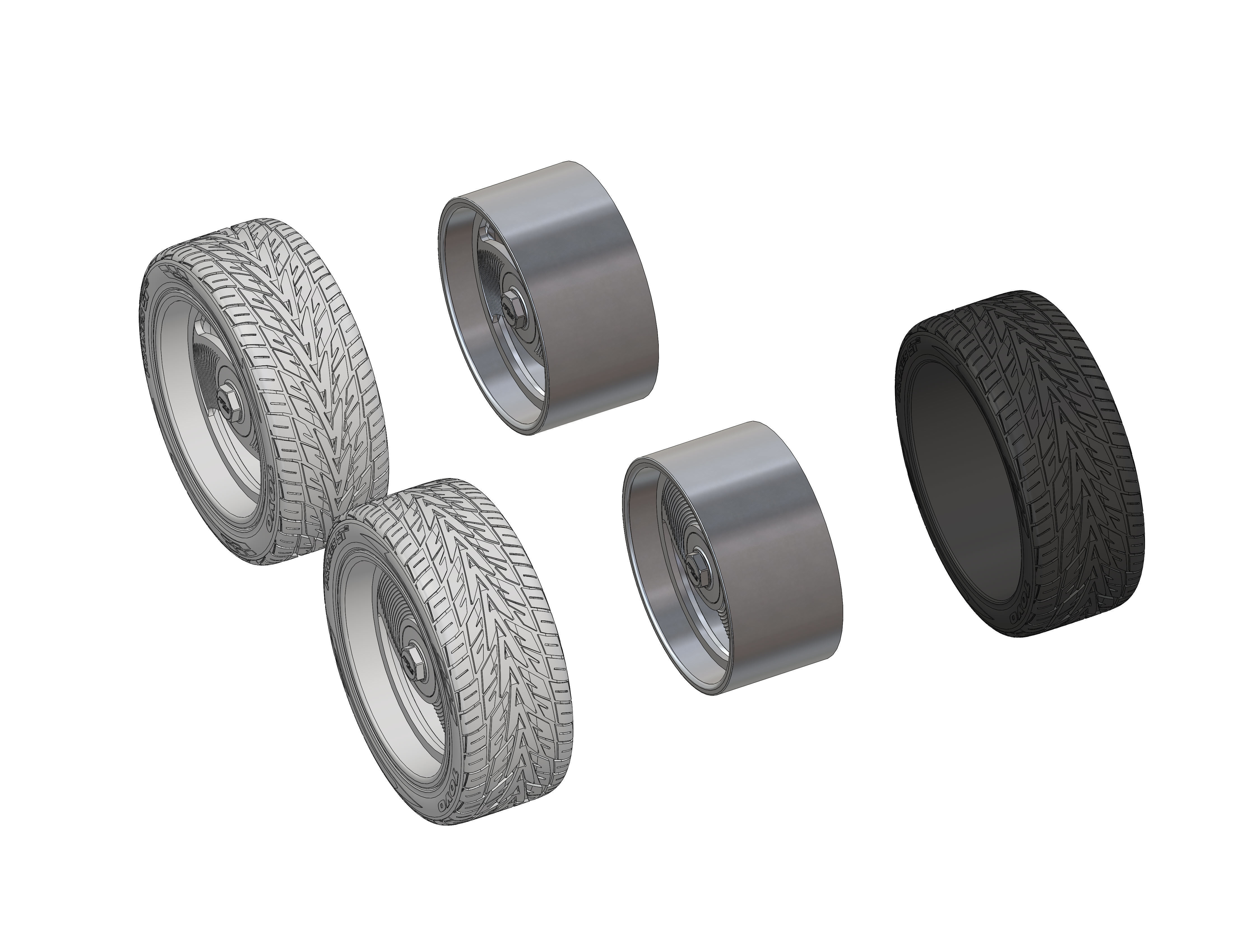 Wheels 20inch HRBB Deuce for your scale model 3D print model_12