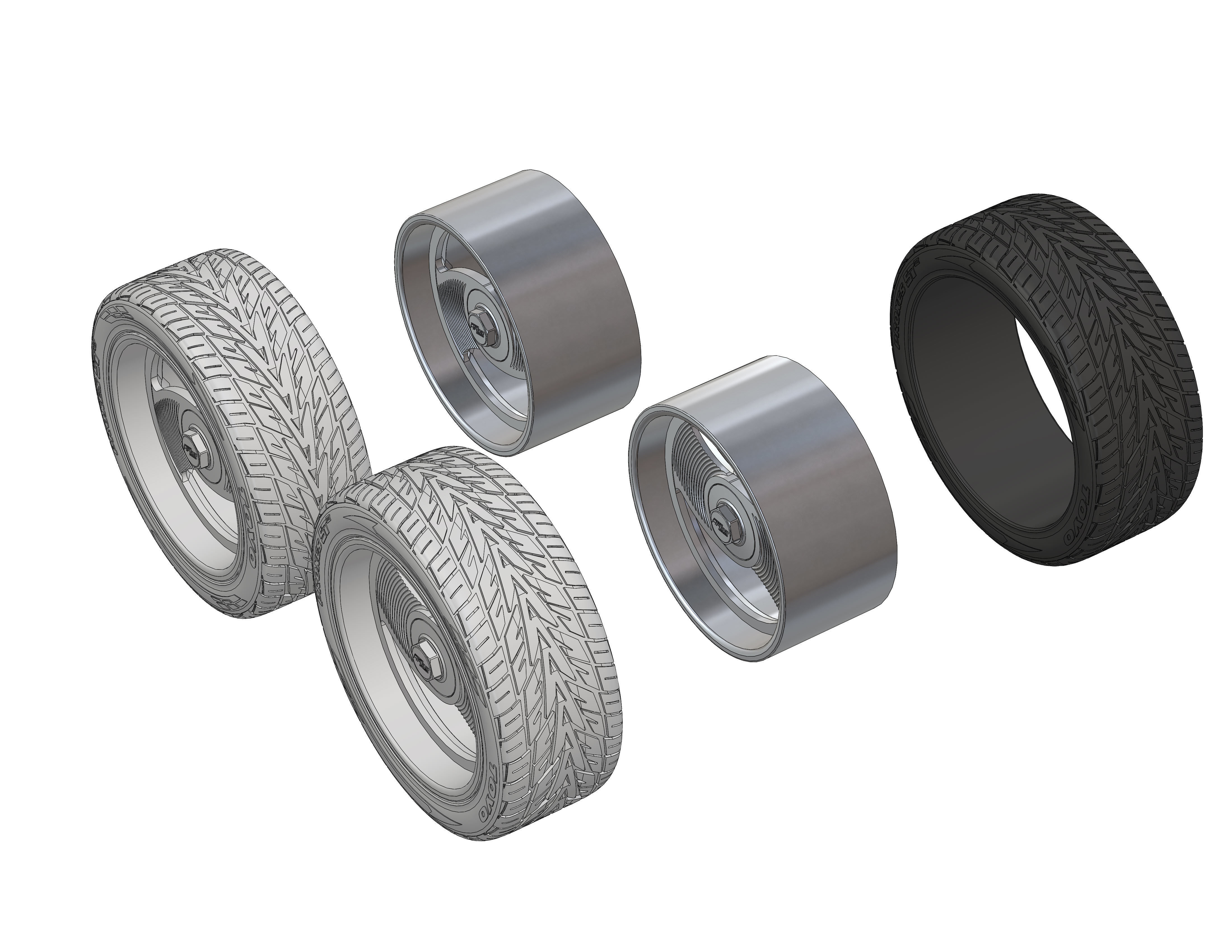 Wheels 20inch HRBB Deuce for your scale model 3D print model_9