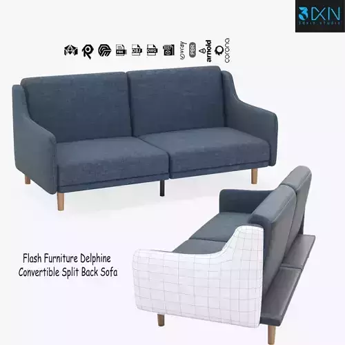 Flash Furniture Delphine Convertible Split Back Sofa