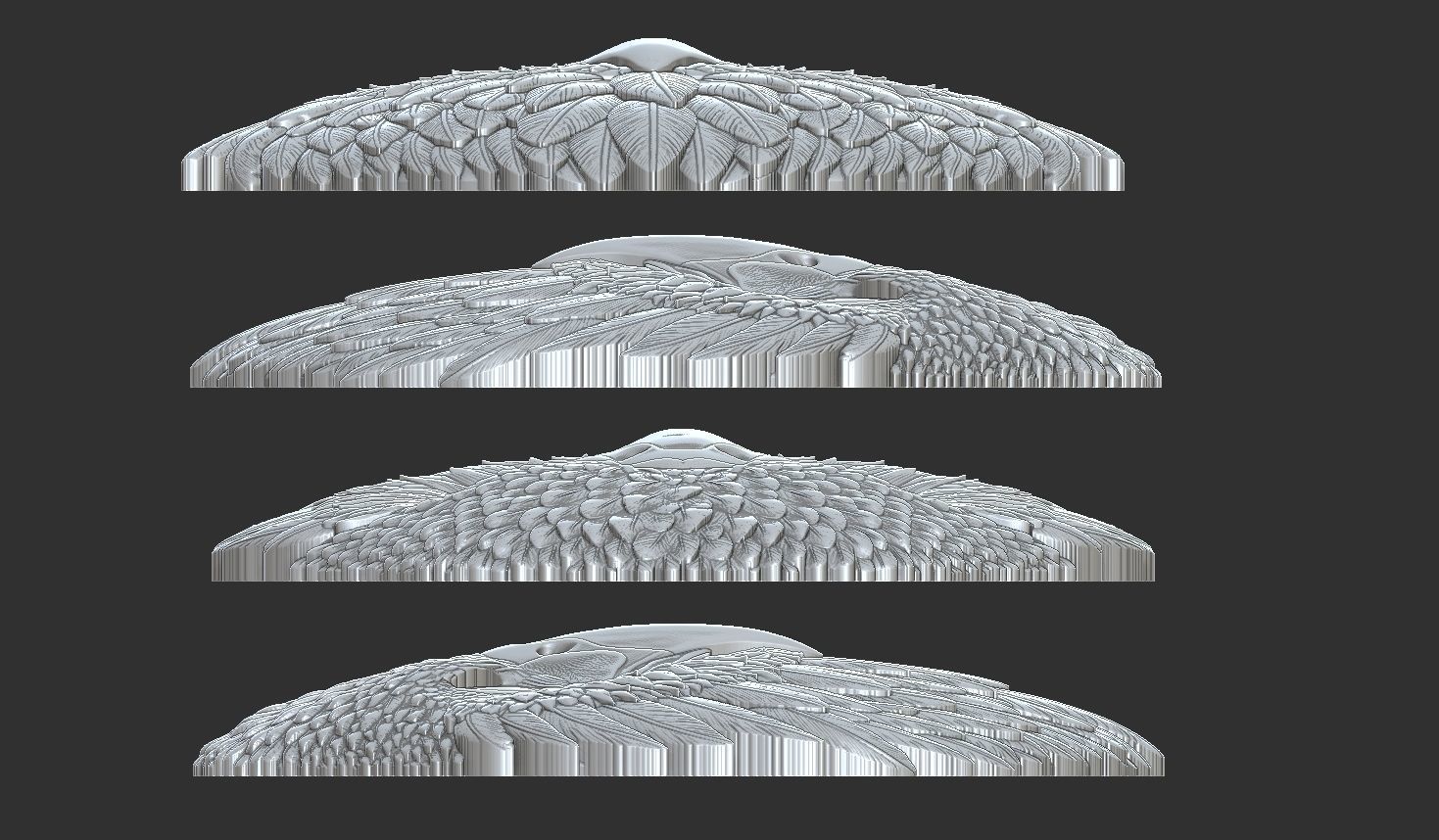 Eagle Head Bas Relief-8mm 3D print model_5