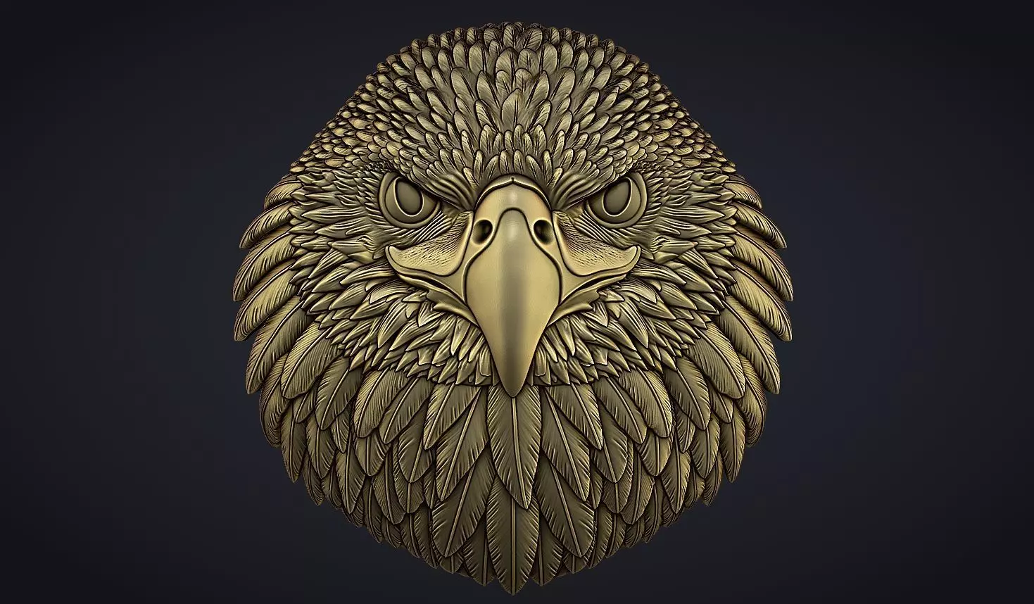 Eagle Head Bas Relief-8mm 3D print model_0