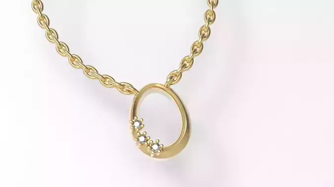 Pendant Neckace Initial Letter O 3D print model