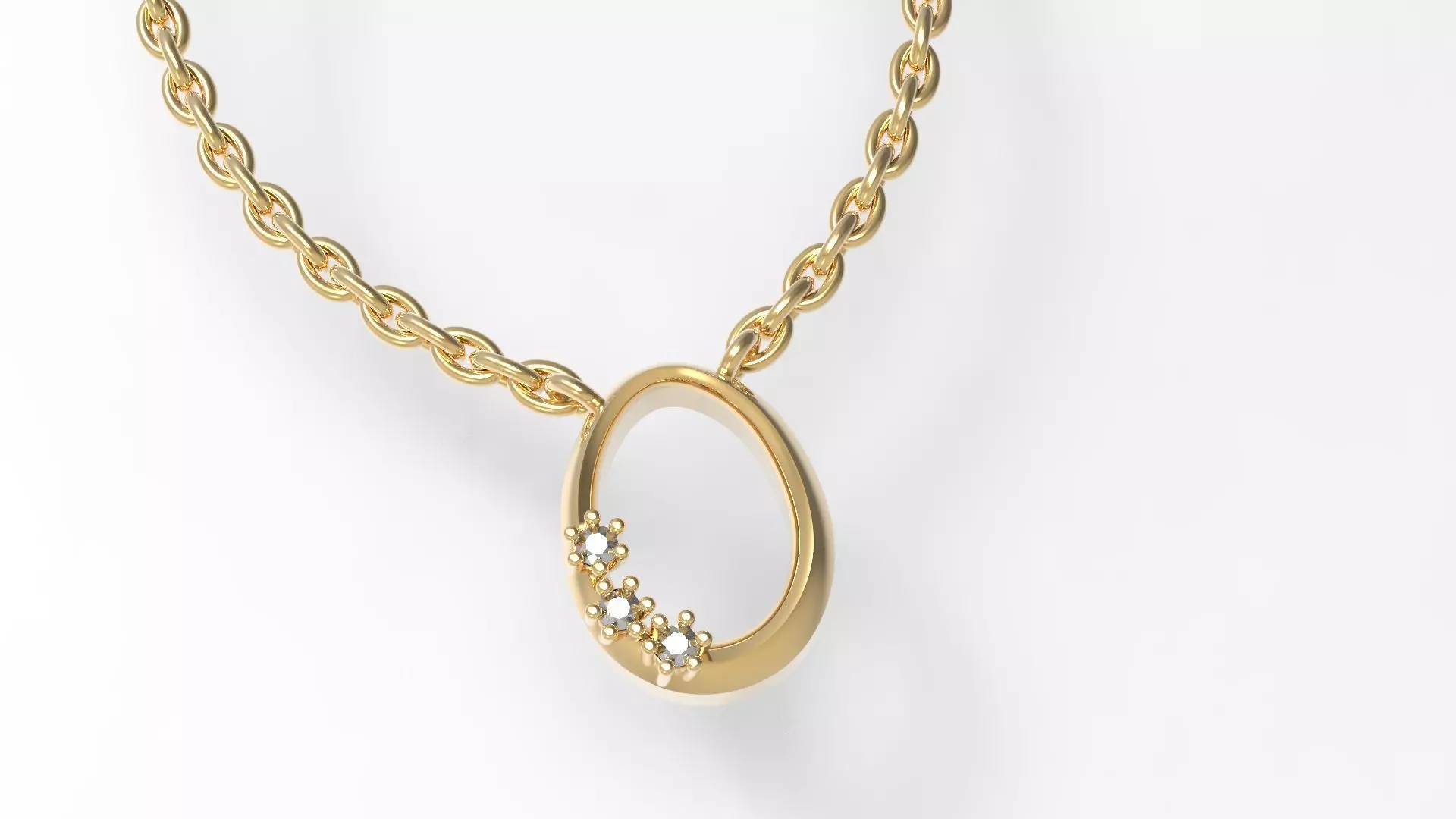 Pendant Neckace Initial Letter O 3D print model