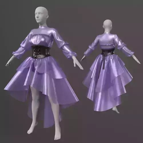Suit with corset Free 3D model