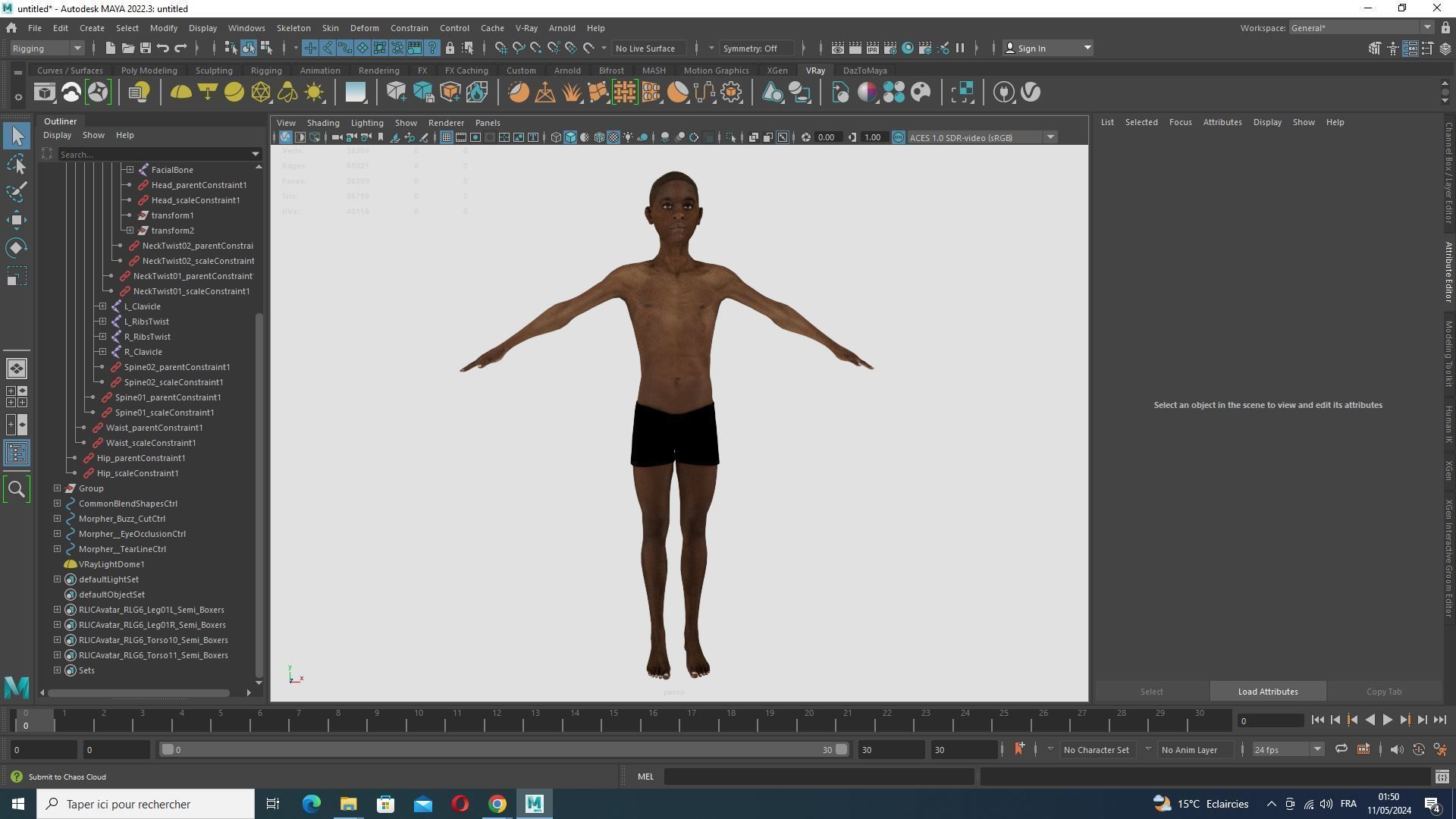 African Boy with Repairman cloth Low-poly 3D model_28