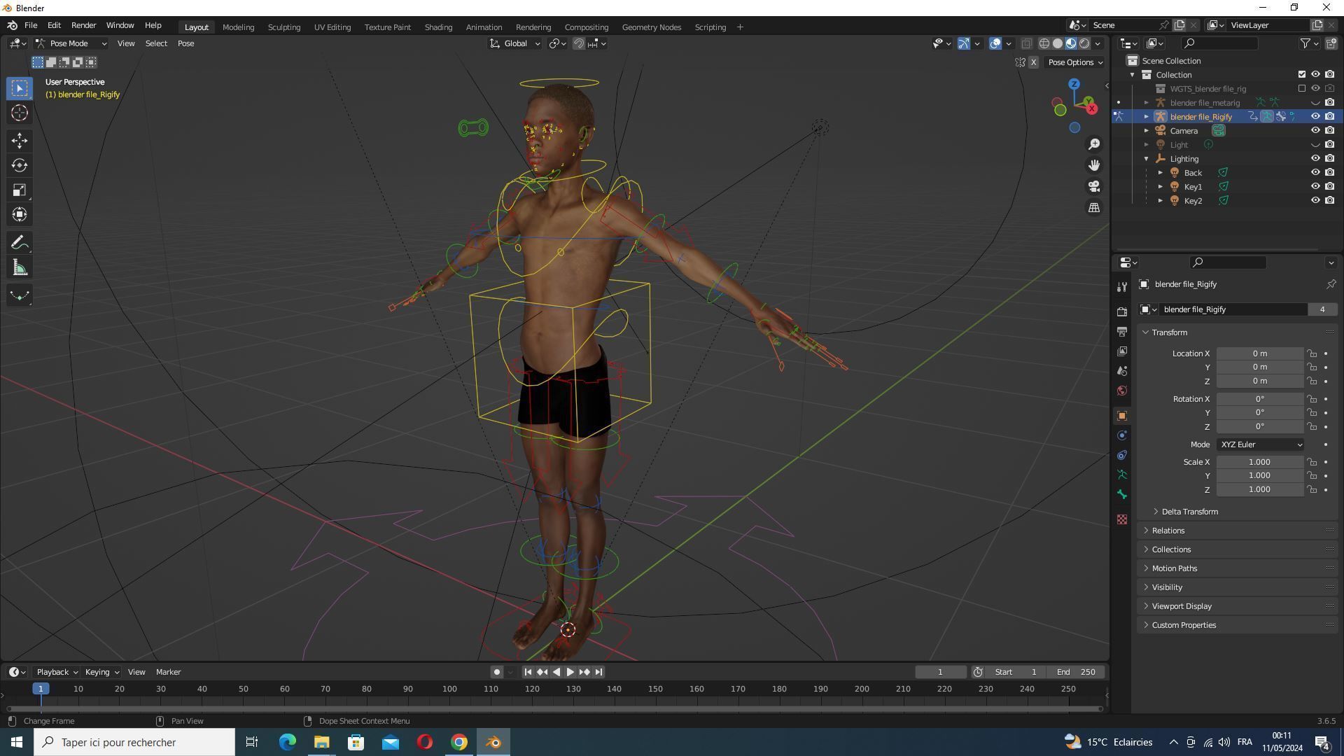 African Boy with Repairman cloth Low-poly 3D model_27