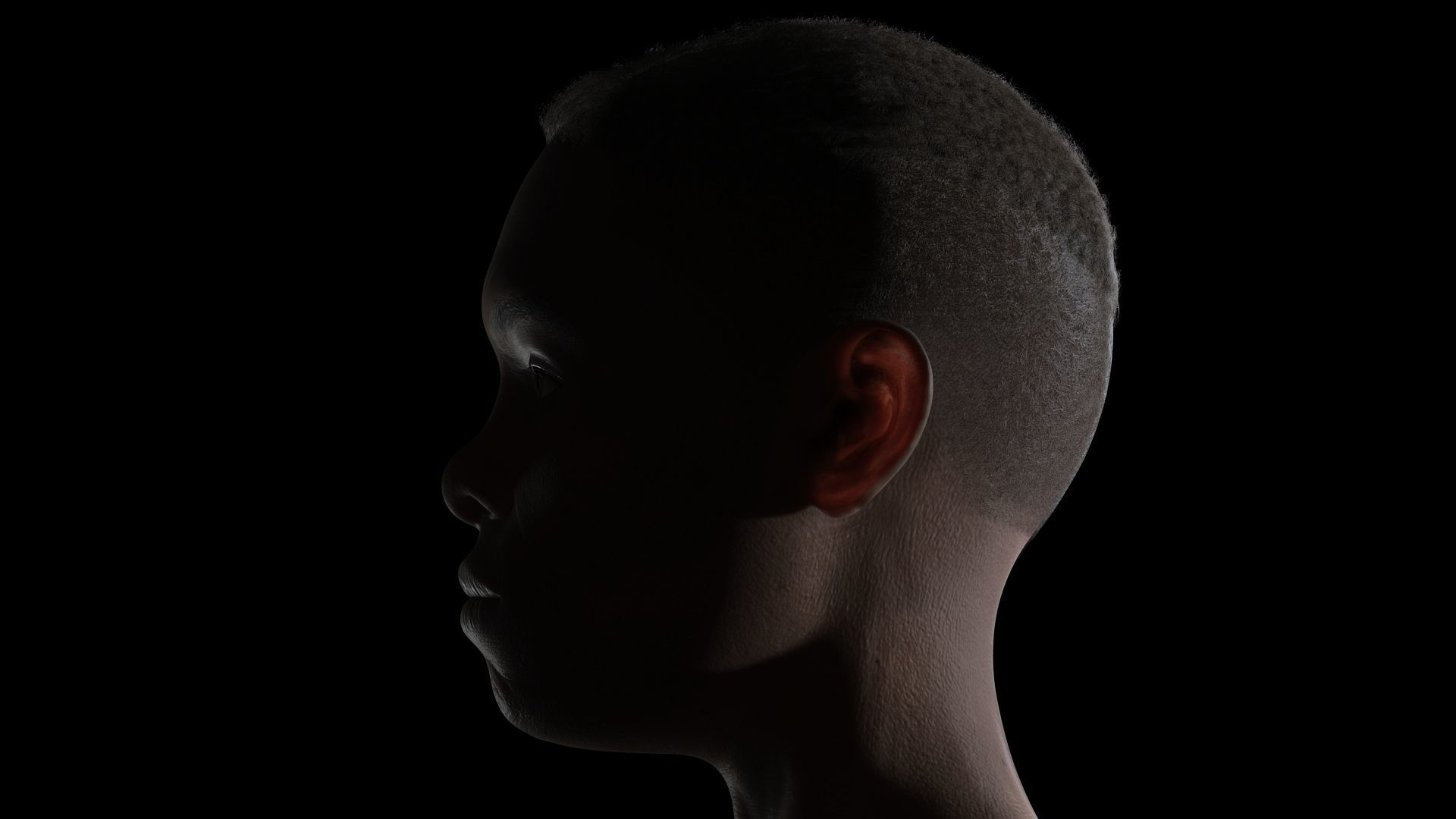 African Boy with Repairman cloth Low-poly 3D model_12