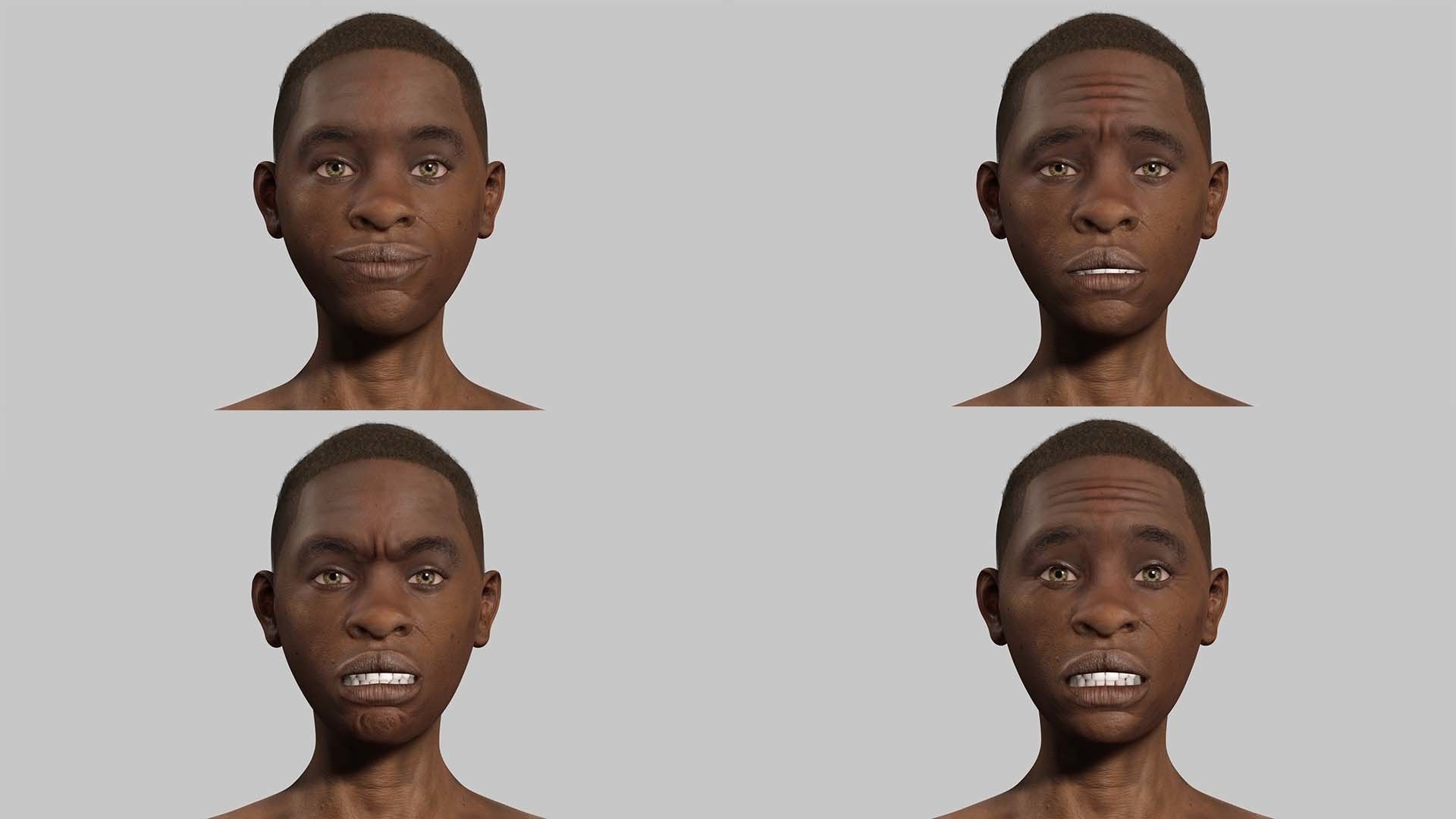 African Boy with Repairman cloth Low-poly 3D model_10