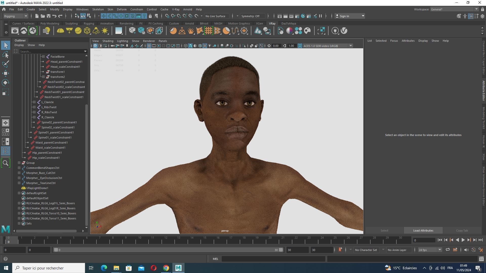 African Boy with Repairman cloth Low-poly 3D model_36