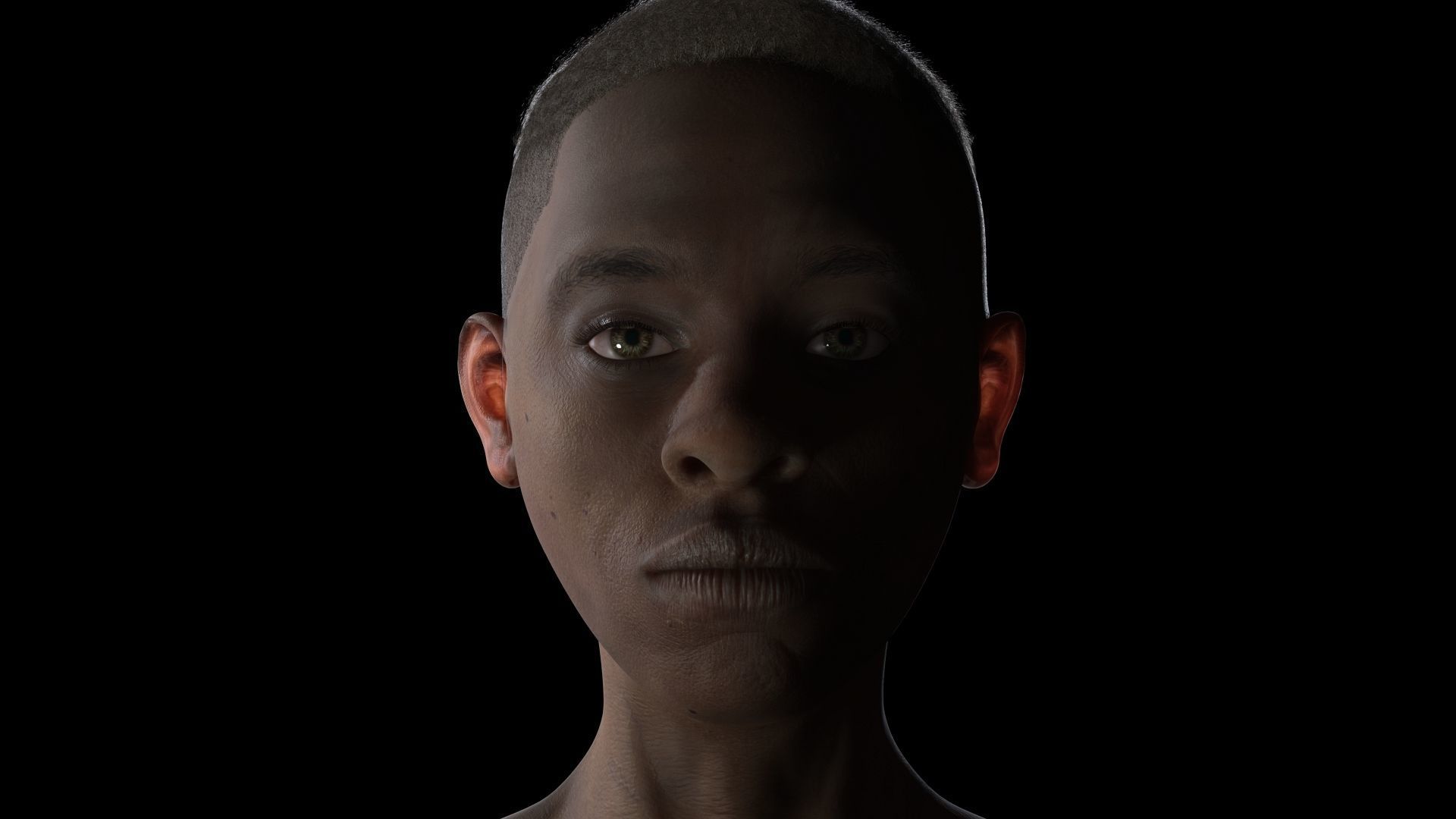 African Boy with Repairman cloth Low-poly 3D model_11