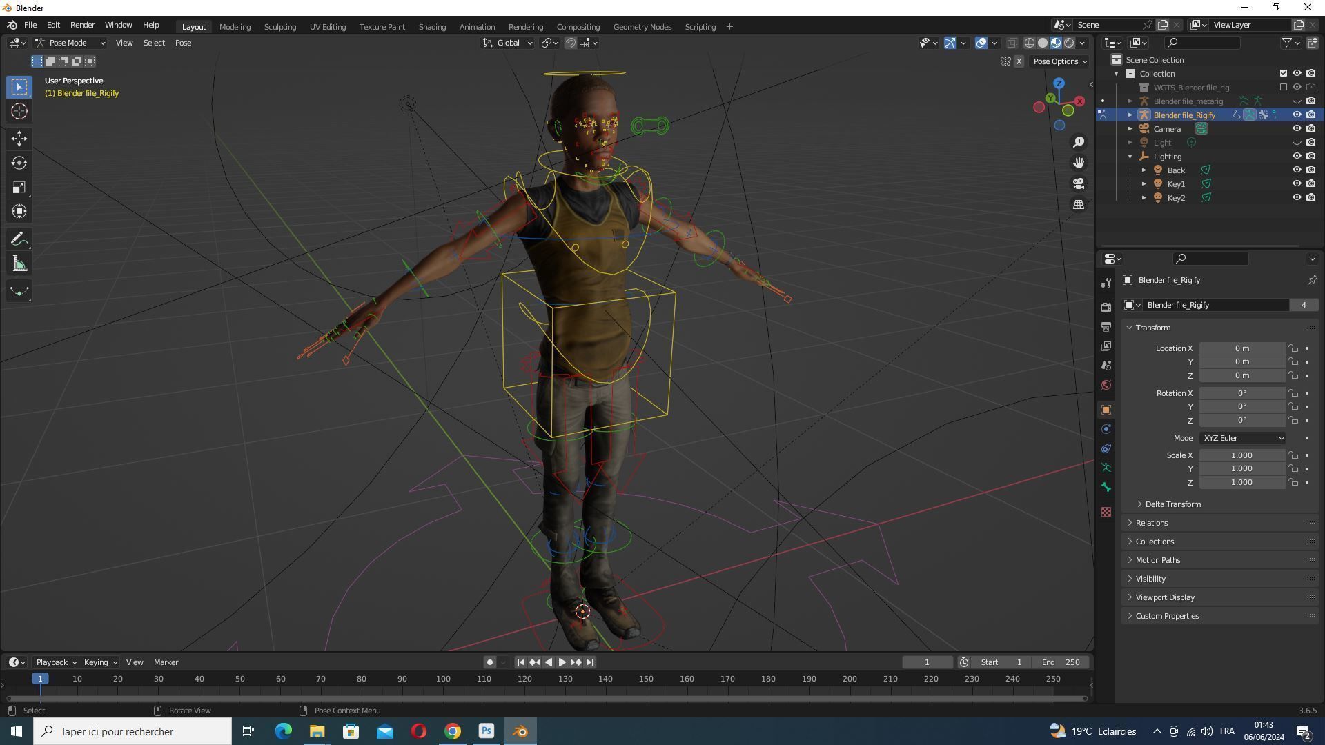 African Boy with Repairman cloth Low-poly 3D model_21