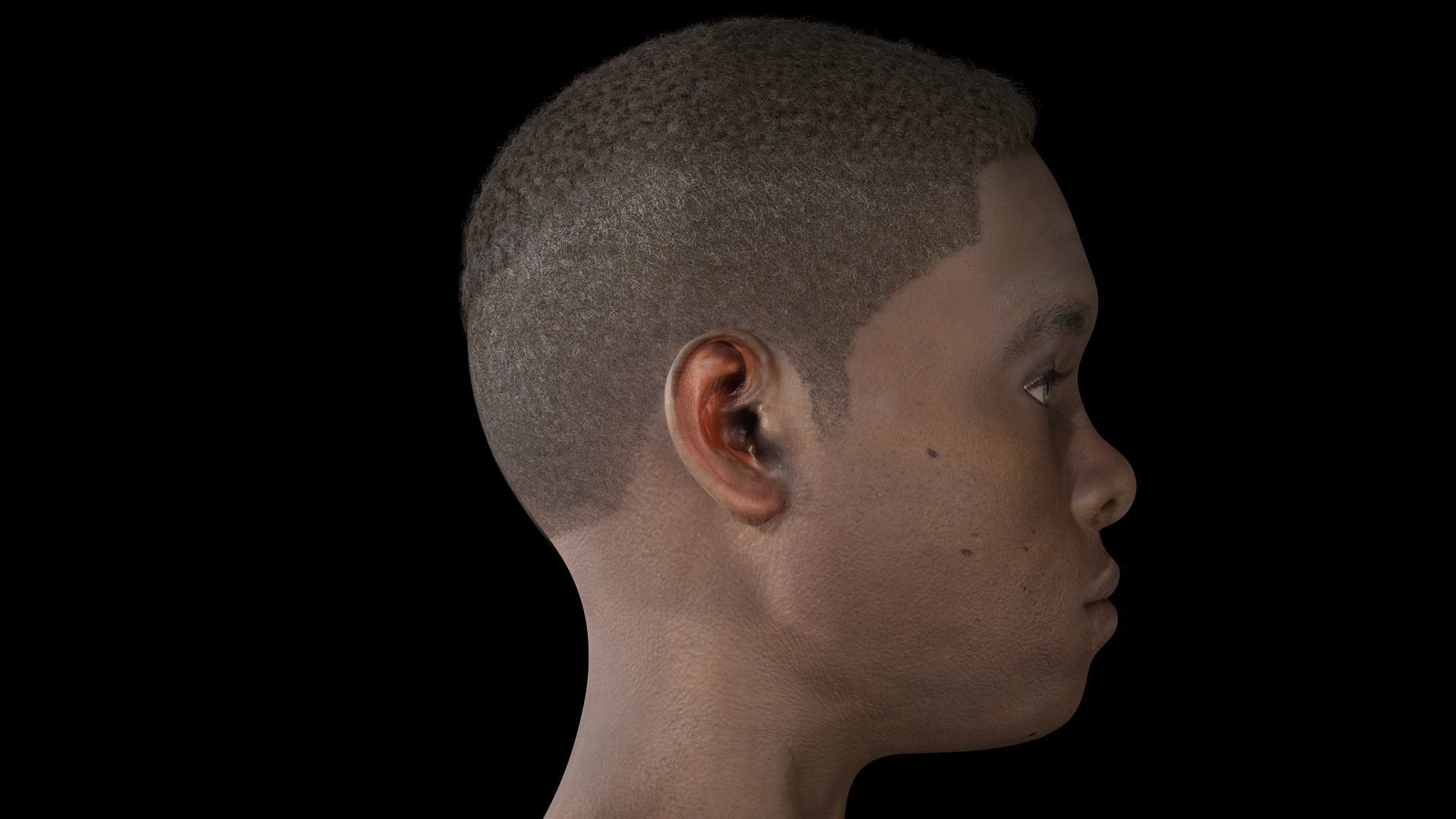 African Boy with Repairman cloth Low-poly 3D model_13