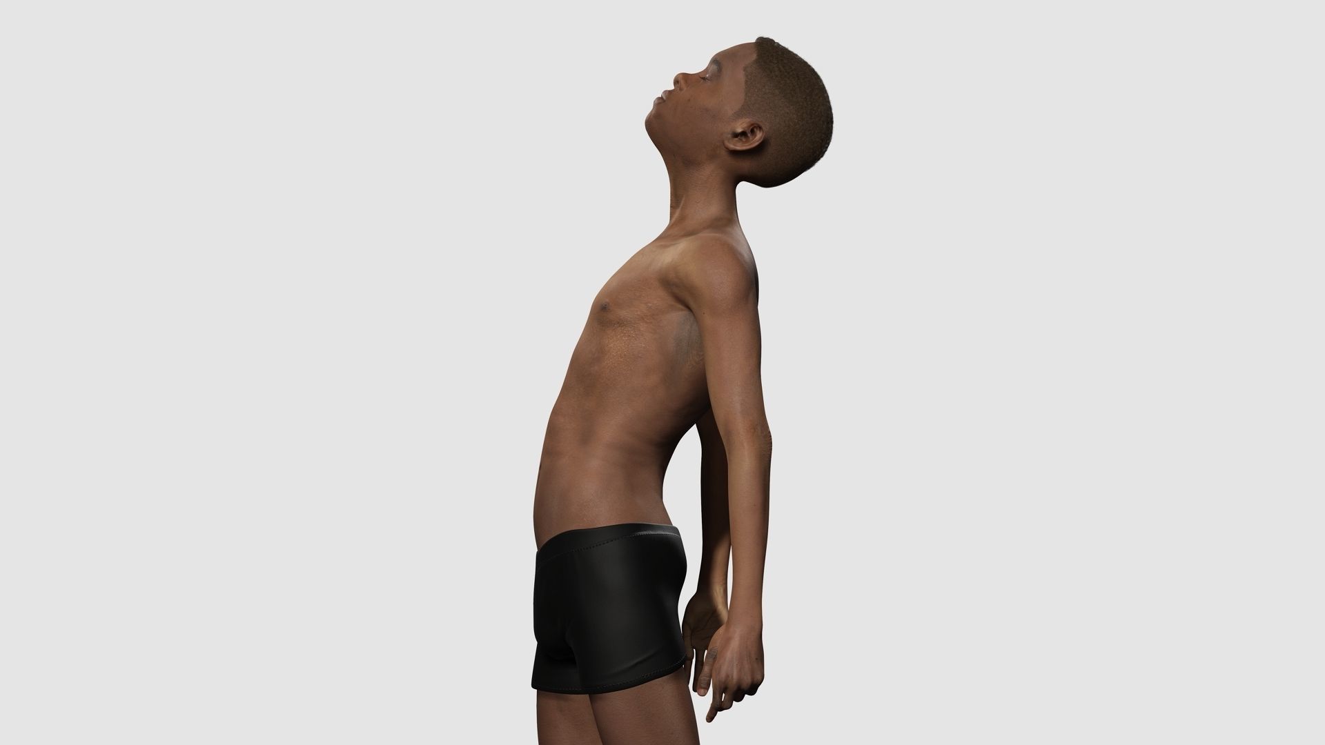 African Boy with Repairman cloth Low-poly 3D model_7