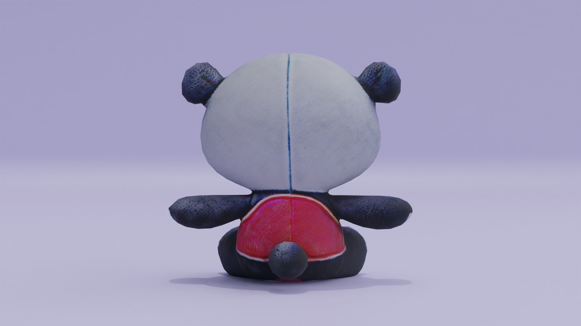Plush Cartoon Panda Teddy Toy Low-poly 3D model_4