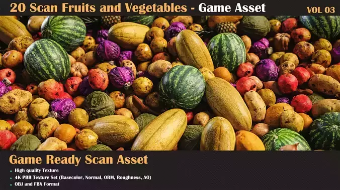 20 Fruit and Vegetation Scan Model VOL03  