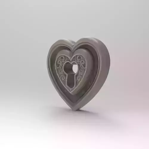 Heart-Shaped Keyhole Lock Baroque Backplate for Door Drawer