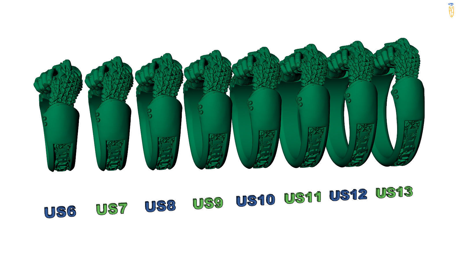 Handshake Trust No One Snake and Hand Man Ring 3D print model_8