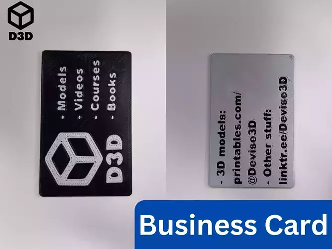 Two-Sided Customizable Business Card Fusion 360 3D print model