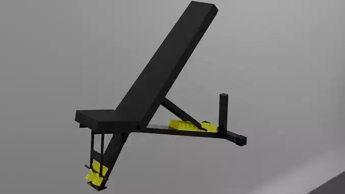 45 gym fitness workout bench lowpoly 3d